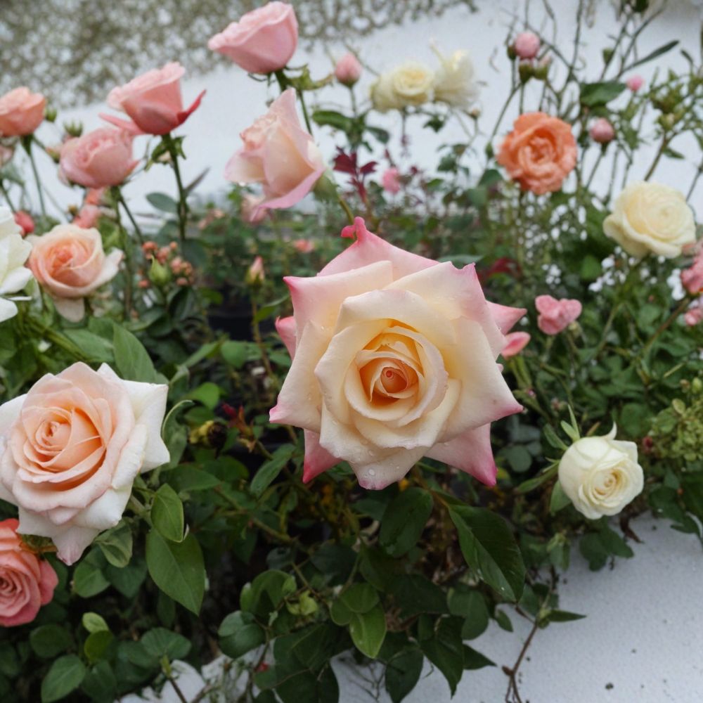 Peace Rose – Rosa Hybrid Tea Live Bush Plant, 2 Gallon, Yellow Blend Blooms, Award-Winning Garden Rose, Landscape & Container Favorite