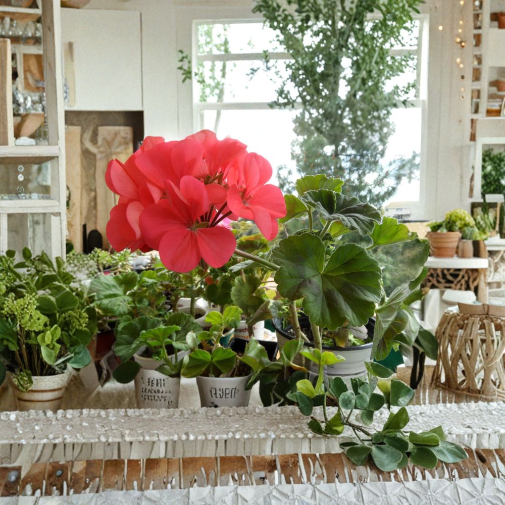 Zonal Geranium Cuttings – 4 Organic Pelargonium Starter Plants for Rooting, Colorful Flowering Garden Plants