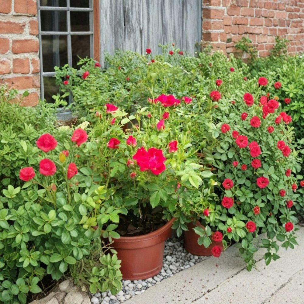 Red Drift Rose Live Plant – Rosa Hybrid Groundcover Shrub, 3 Gallon, Compact Red Blooming Landscape Plant