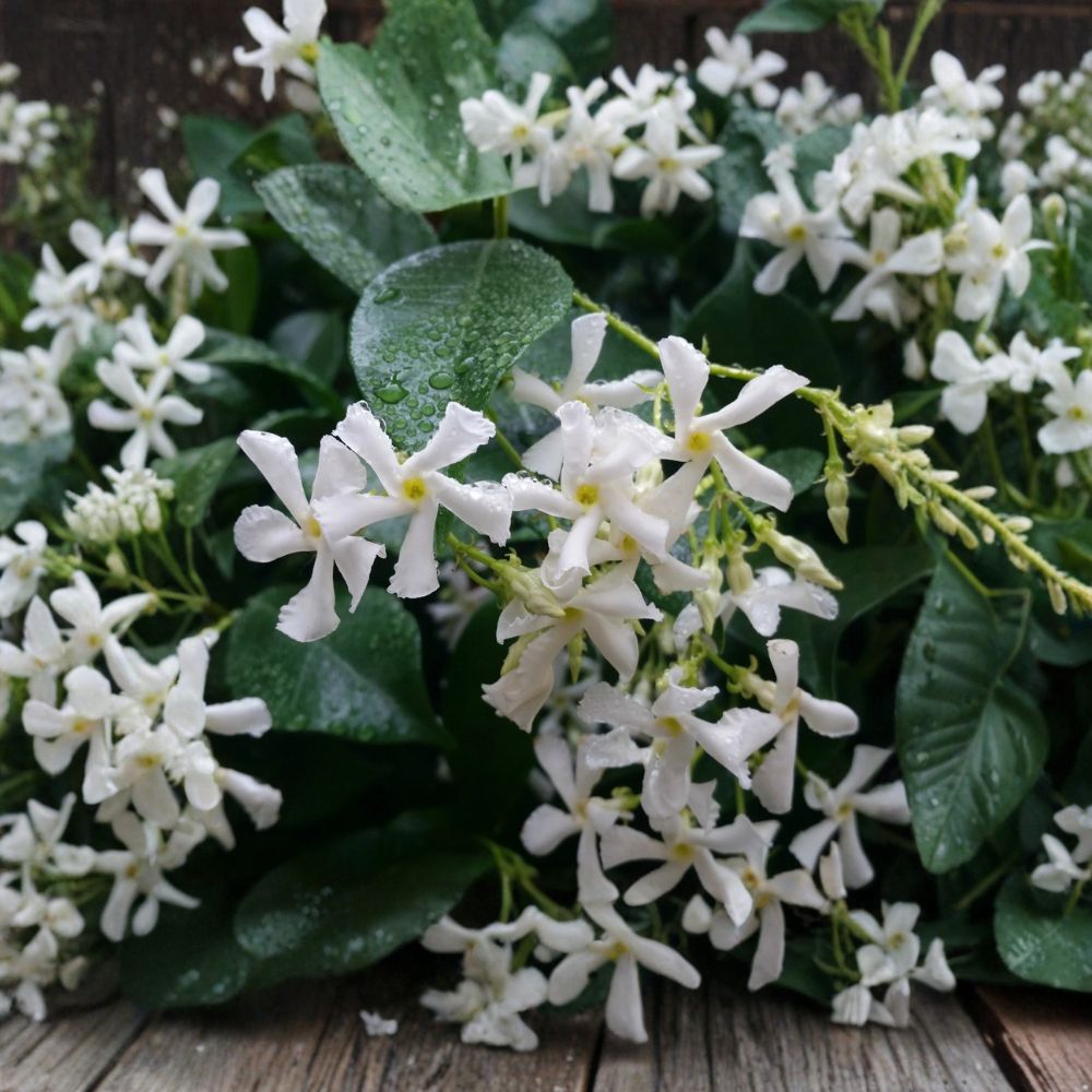 Confederate Star Jasmine Plant – Live Bare Root Starter, Fragrant Climbing Vine, Trachelospermum jasminoides, 3–10 Inches Tall