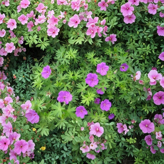 Organic Wild Geranium Bare Roots – 10 Cranesbill Maculatum Native Perennial Shade Flowers, Purple Woodland Geranium Plants