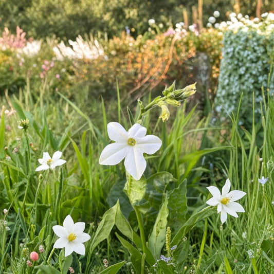 Nicotiana alata Seeds – Organic Jasmine Tobacco Night Fragrant Flowers – Easy-to-Grow Annual for Moon Garden and Pollinator Attraction