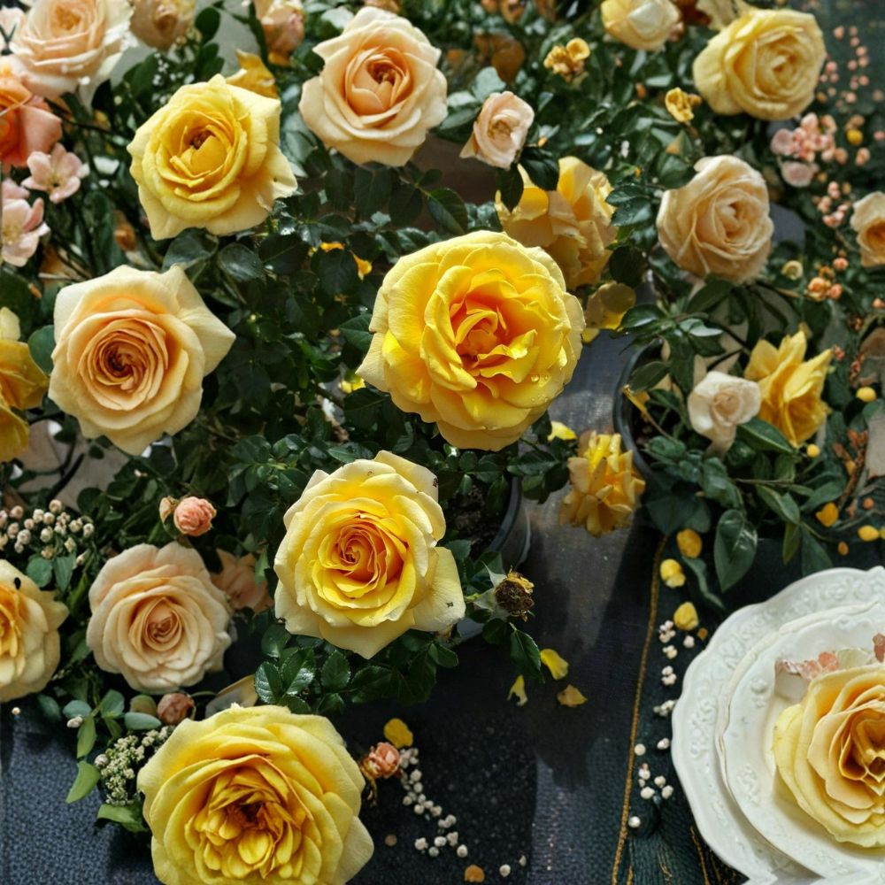 St. Tropez Floribunda Rose Bush – 3 Gallon Live Plant, Abundant Blooming Garden Rose, Rosa