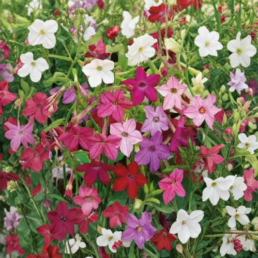 Jasmine Tobacco Seeds Mix – Nicotiana alata, Colorful Fragrant Annual, Pollinator Friendly Garden, 10,000+ Seeds