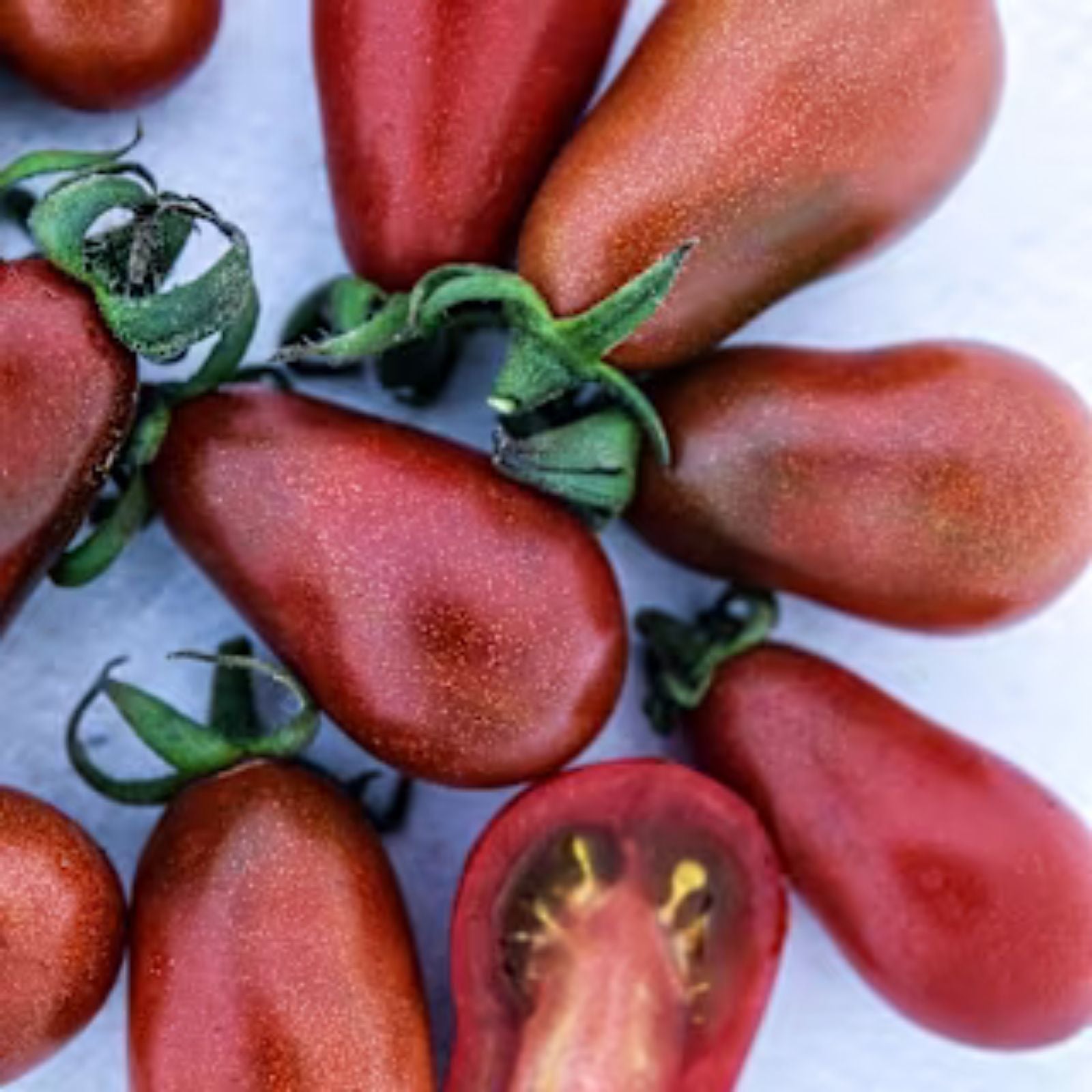 Chocolate Pear Tomato Seeds, Organic Heirloom, Solanum lycopersicum, Live Plant Starter, USA Grown, Free Shipping