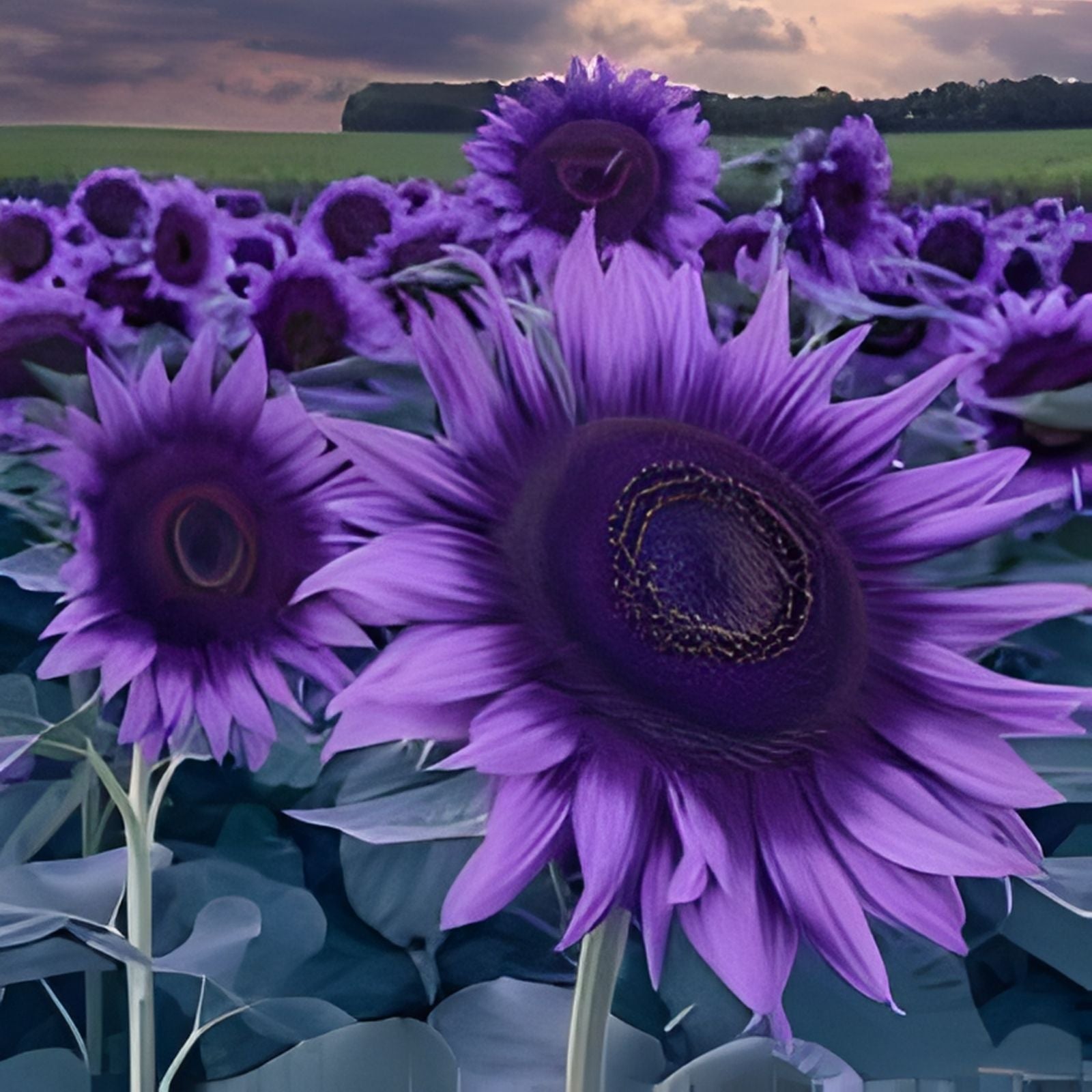 50pcs Purple Sunflower Seeds Violet Majesty Rare Heirloom Helianthus annuus Garden Flower Seeds