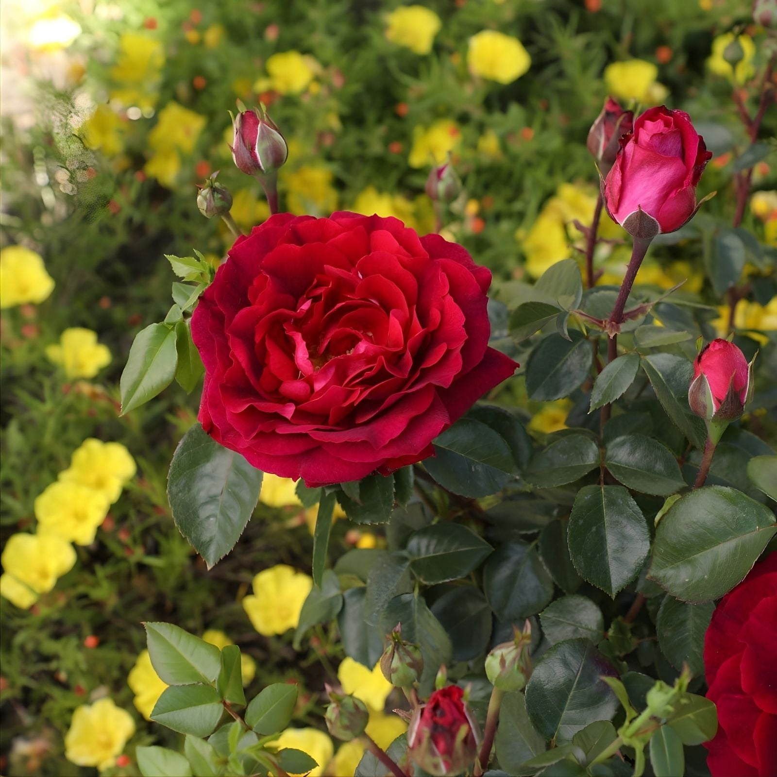 Red True Spirit Rose Bush Live Plant, Garden Rose, Rosa 'True Spirit', Full Sun, Zones 5-10