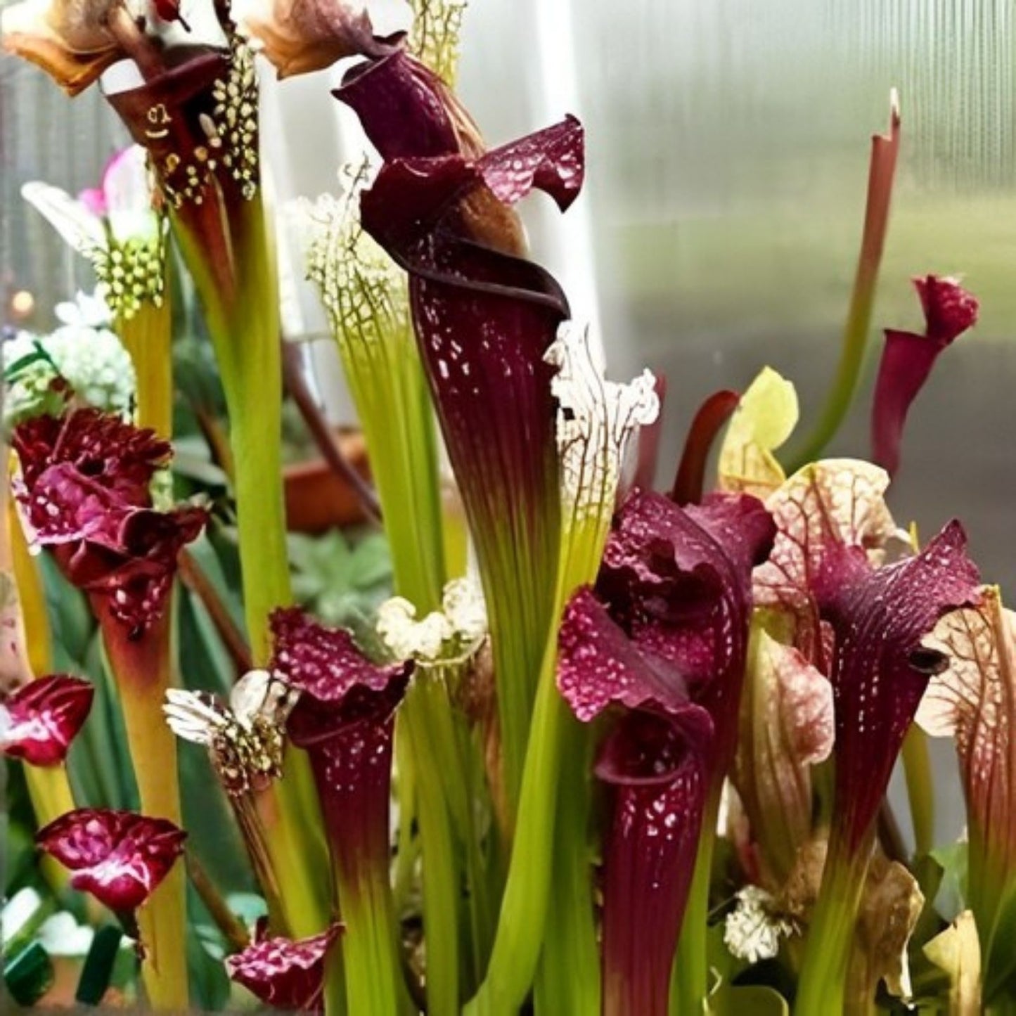 Sarracenia Minor Pitcher Plant - Live Potted Carnivorous Houseplant - Hardy, Vigorous, 3.5 Inch Pot