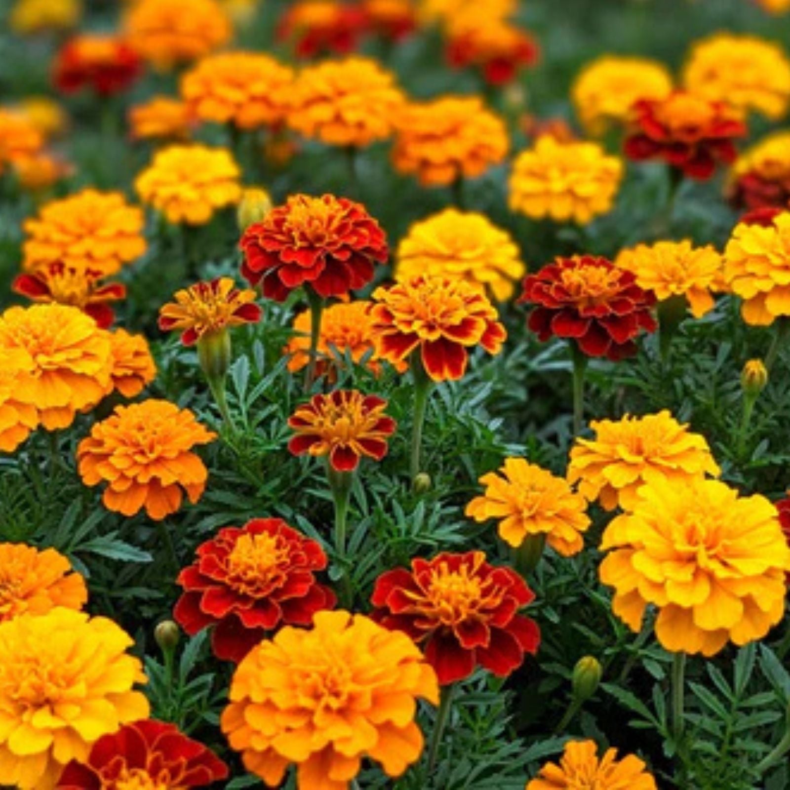 Dwarf Marigold Seed Mix, Organic Gypsy Sunshine & Sunrise, Live Flower Garden Annual, Bright Color, USA Grown, Starter Plant, Cutting
