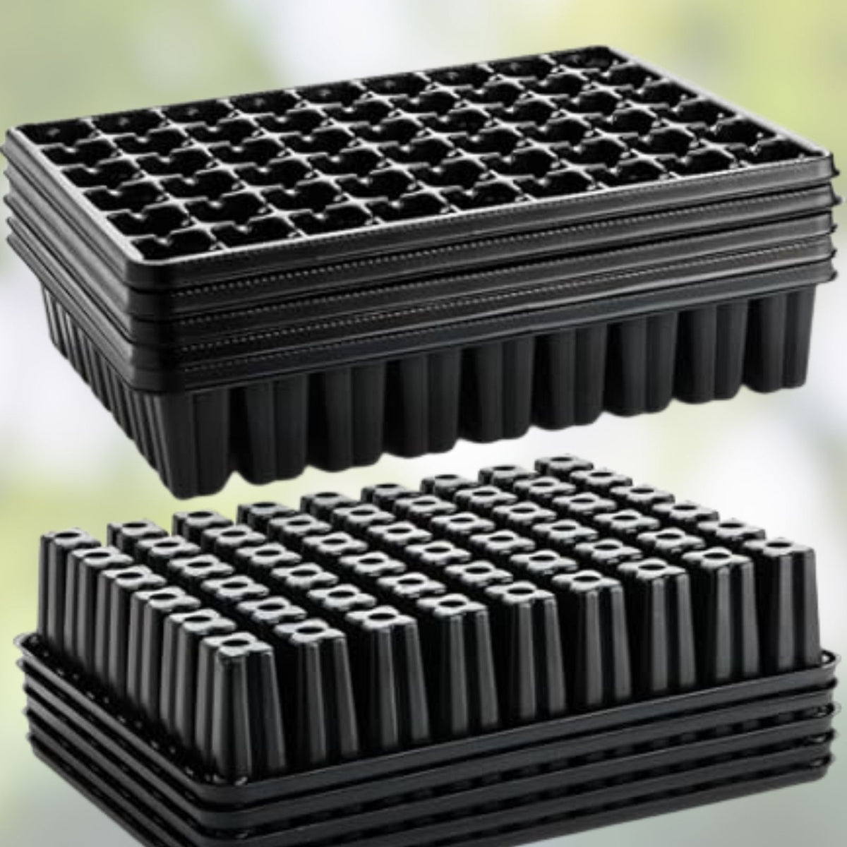 Seed Starting Tray 3-Pack, Propagation Trays for Seedlings, Black, Gardzen, Indoor Gardening, Plant Germination Trays