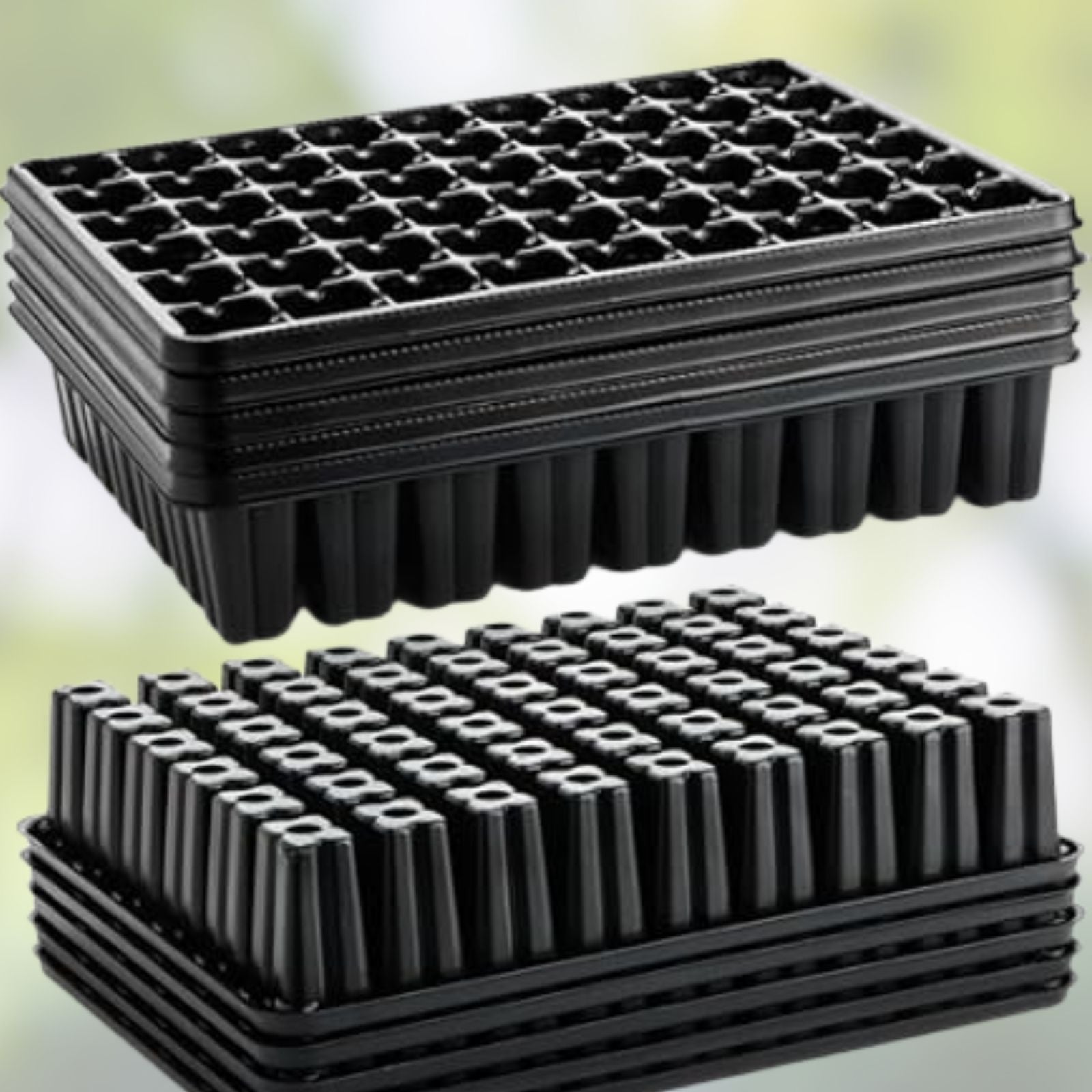 Seed Starting Tray 3-Pack, Propagation Trays for Seedlings, Black, Gardzen, Indoor Gardening, Plant Germination Trays
