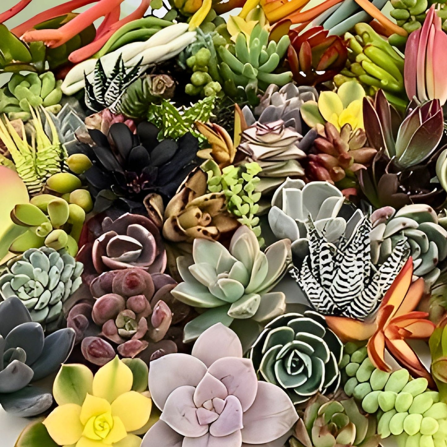 Mini succulent cuttings set, assorted varieties for terrariums, fairy gardens, 12 live plants, starter plants, houseplants
