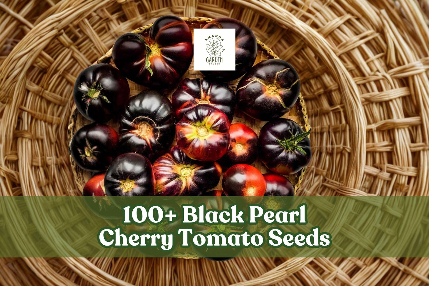 Black Pearl Cherry Tomato Seeds – 100+ Dark Heirloom Solanum lycopersicum for Containers & Garden
