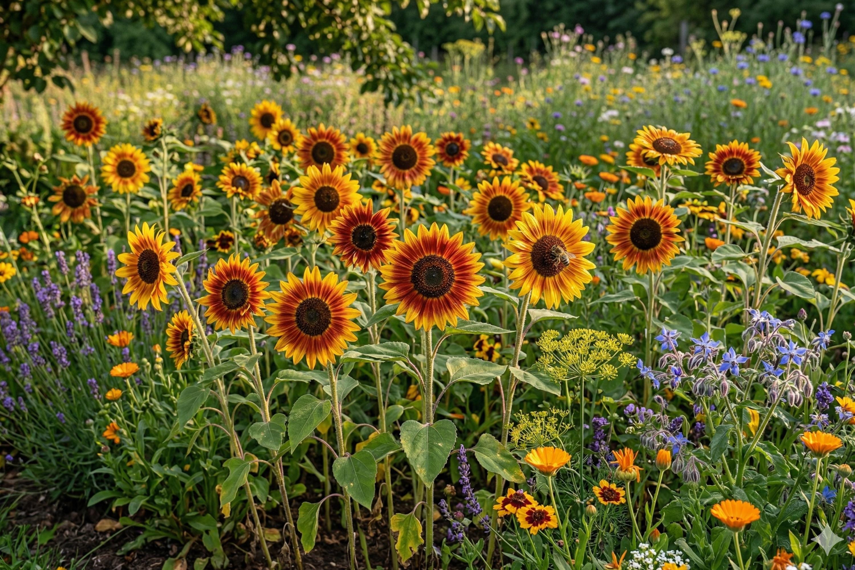 Autumn Beauty Sunflower Seeds 15 Pack | Mix of Yellow, Orange, Red & Bronze | Helianthus annuus for Borders, Cut Flowers & Pollinator Gardens