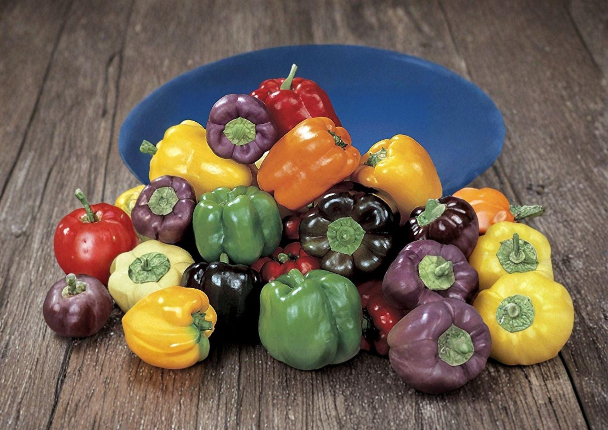 Sweet Spicy Pepper Mix Seeds, Heirloom Non-GMO Chili Pepper Blend, Colorful Capsicum Vegetable Garden Seeds