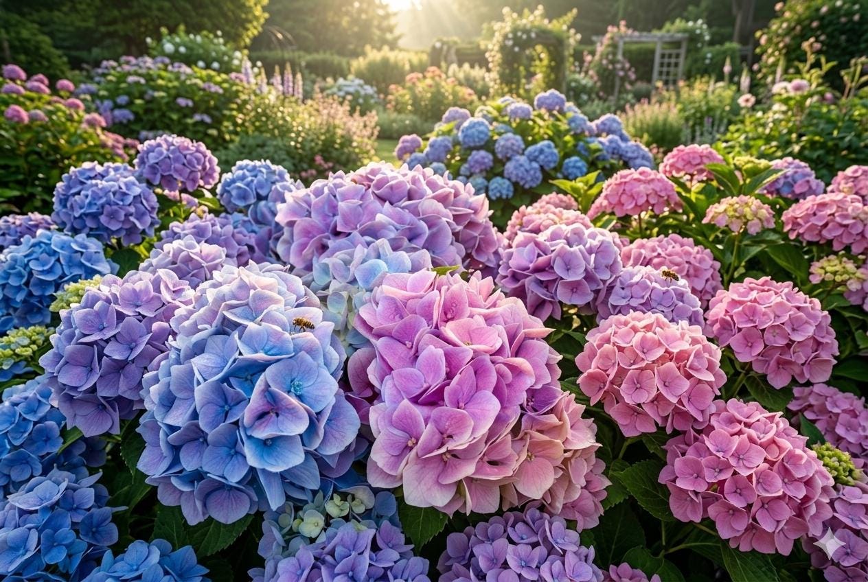 Spring Mix Hydrangea Seeds – Non-GMO Hydrangea macrophylla Flower Blooms for Garden, Borders, Containers