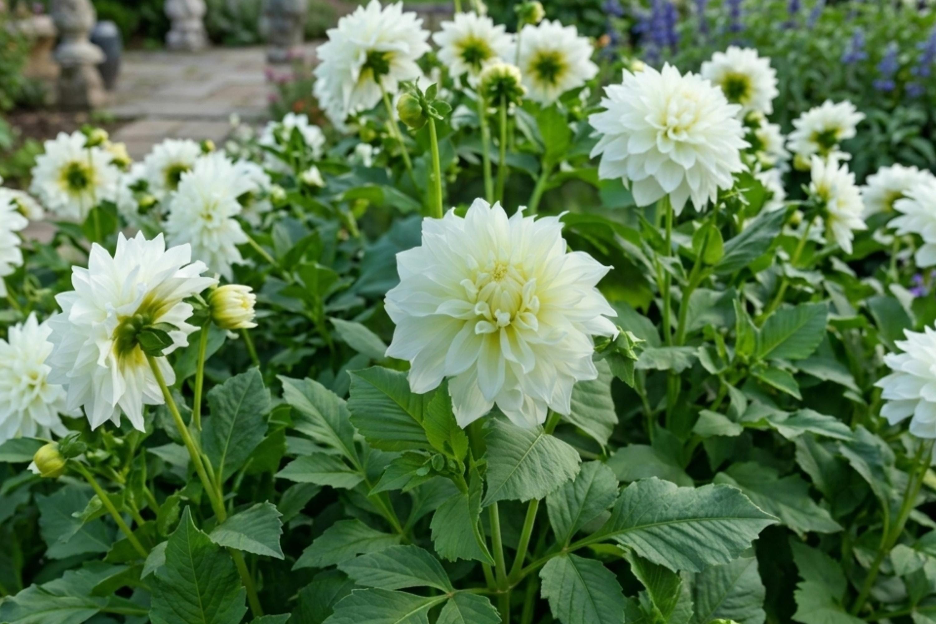 GO GO WHITE Dahlia Flower Bulb – Decorative Border Plant for Gardens, Container, Dahlia pinnata