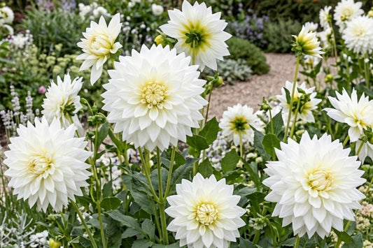 Large Dinner Plate Dahlia Bulb Tuber Clump White Fleurel Dahlia pinnata for Garden, Cut Flowers