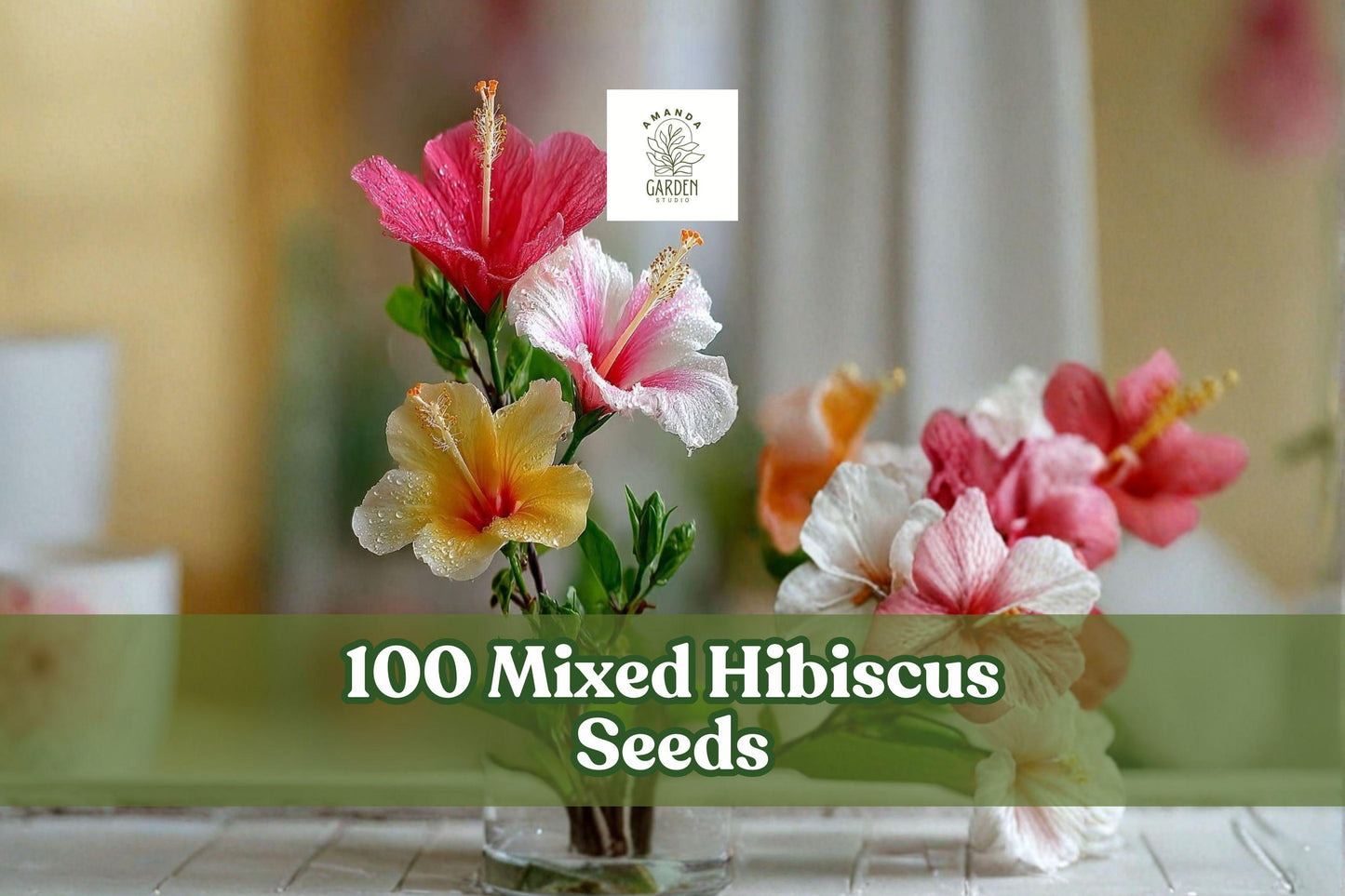 Mixed Hibiscus Seeds - 100+ Vibrant Colorful Flowers for Garden & Containers - Perennial Tropical-Style Blooms Hibiscus spp.