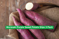 Murasaki Purple Sweet Potato Slips 3 Pack – Live Plant for Edible Garden, Organic, High-Yield, Purple Skin, White Flesh, Ipomoea batatas