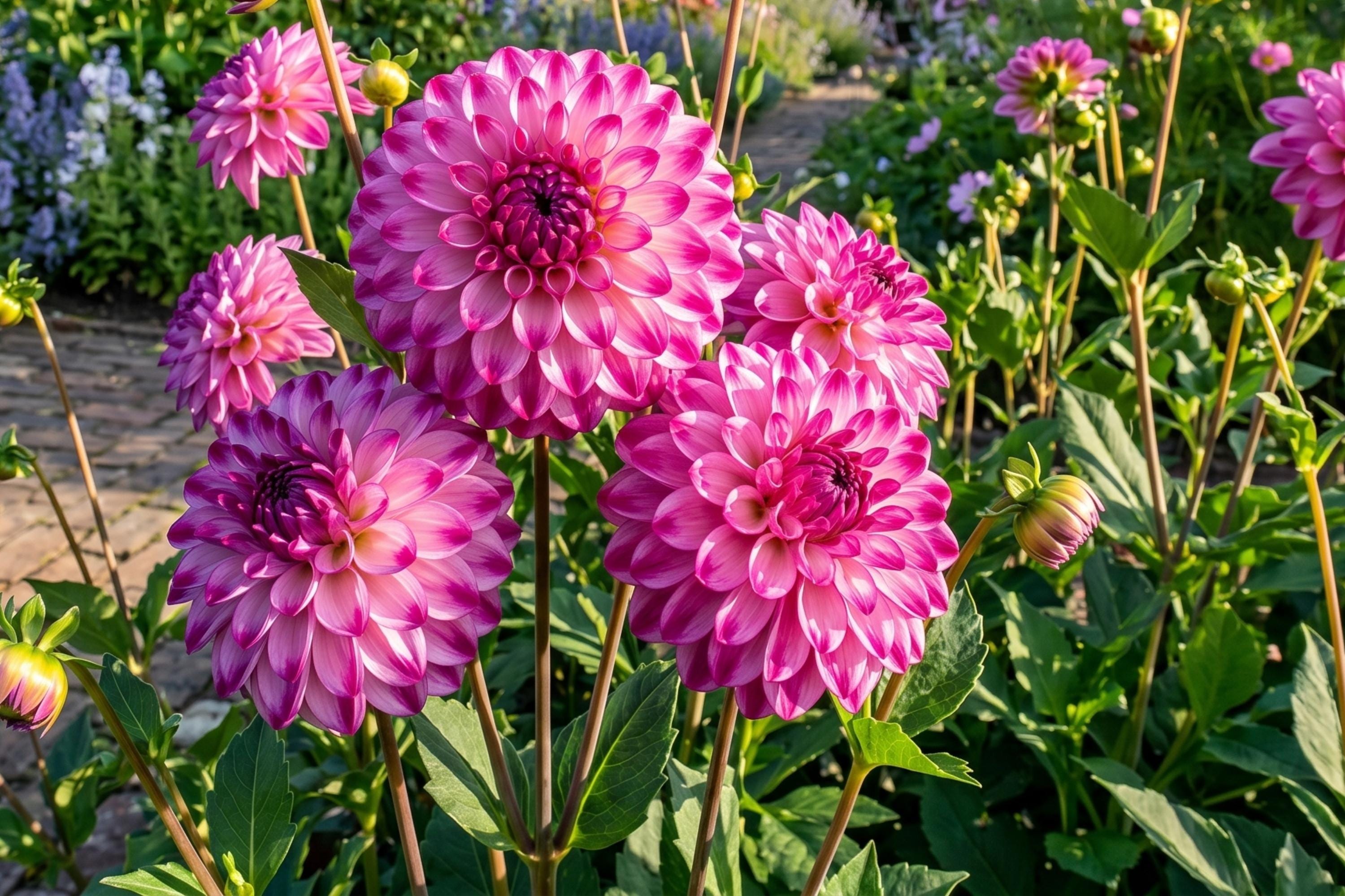 Giant Ball Dahlia Bulb Clumps – Caproz Pizzazz, Vibrant Large Blooms, Dahlia pinnata, Garden Flower Tubers
