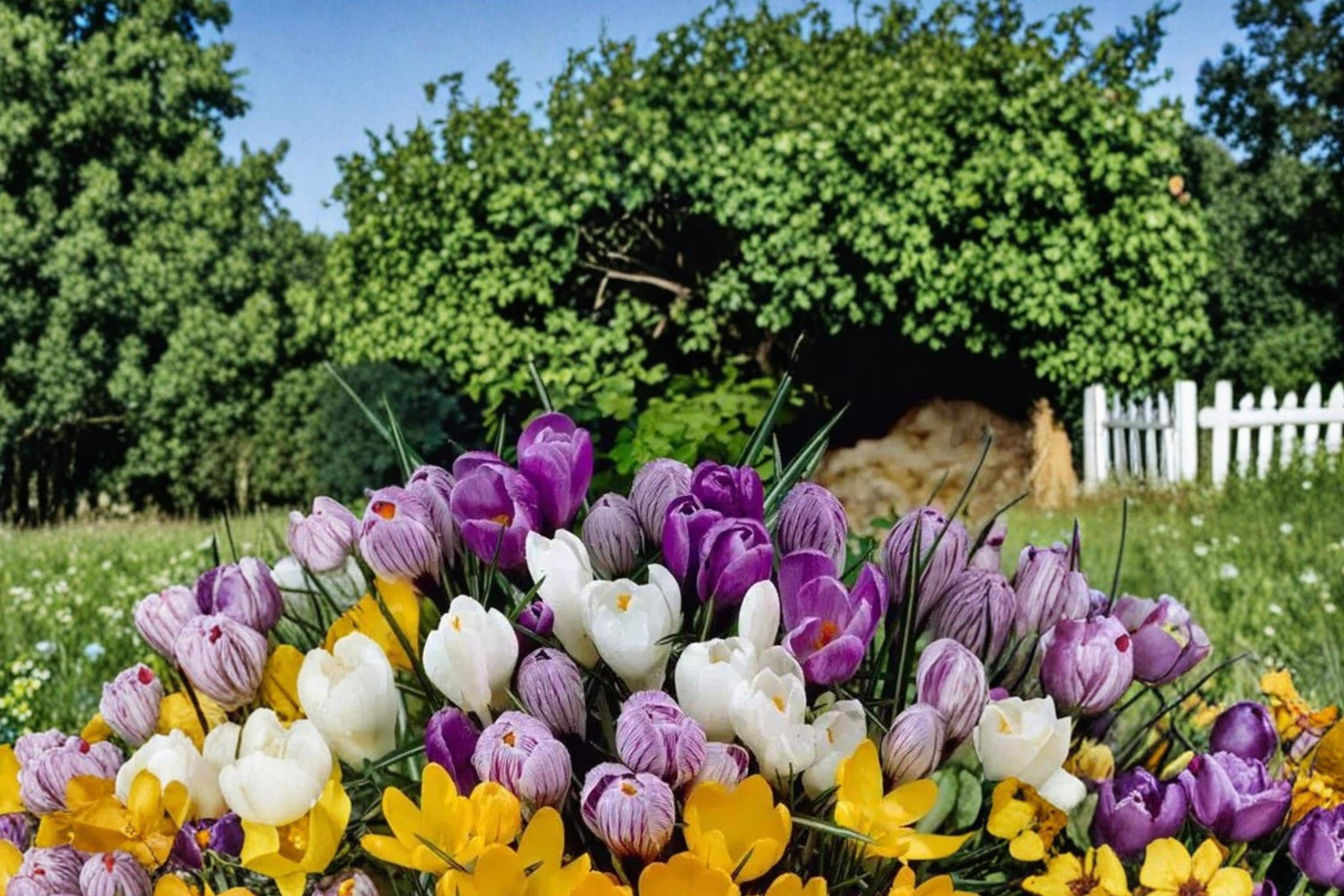 Large Crocus Mix Bulbs – Early Spring Flowering Crocus (Crocus) for Garden Beds & Borders