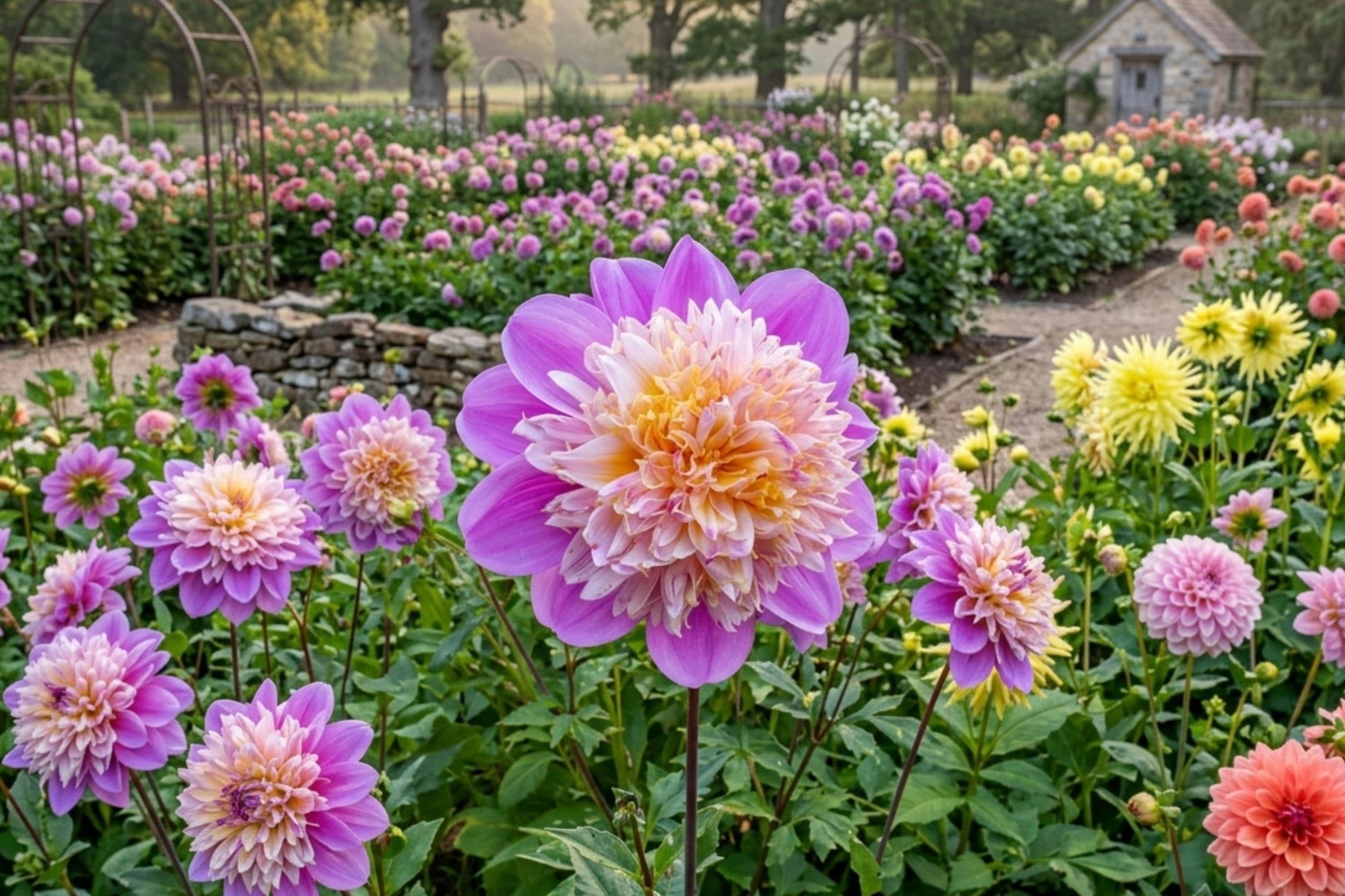 Dahlia Bulb Clump – Take Off Powder Puff Variety, Garden Flowering Plant, Dahlia pinnata