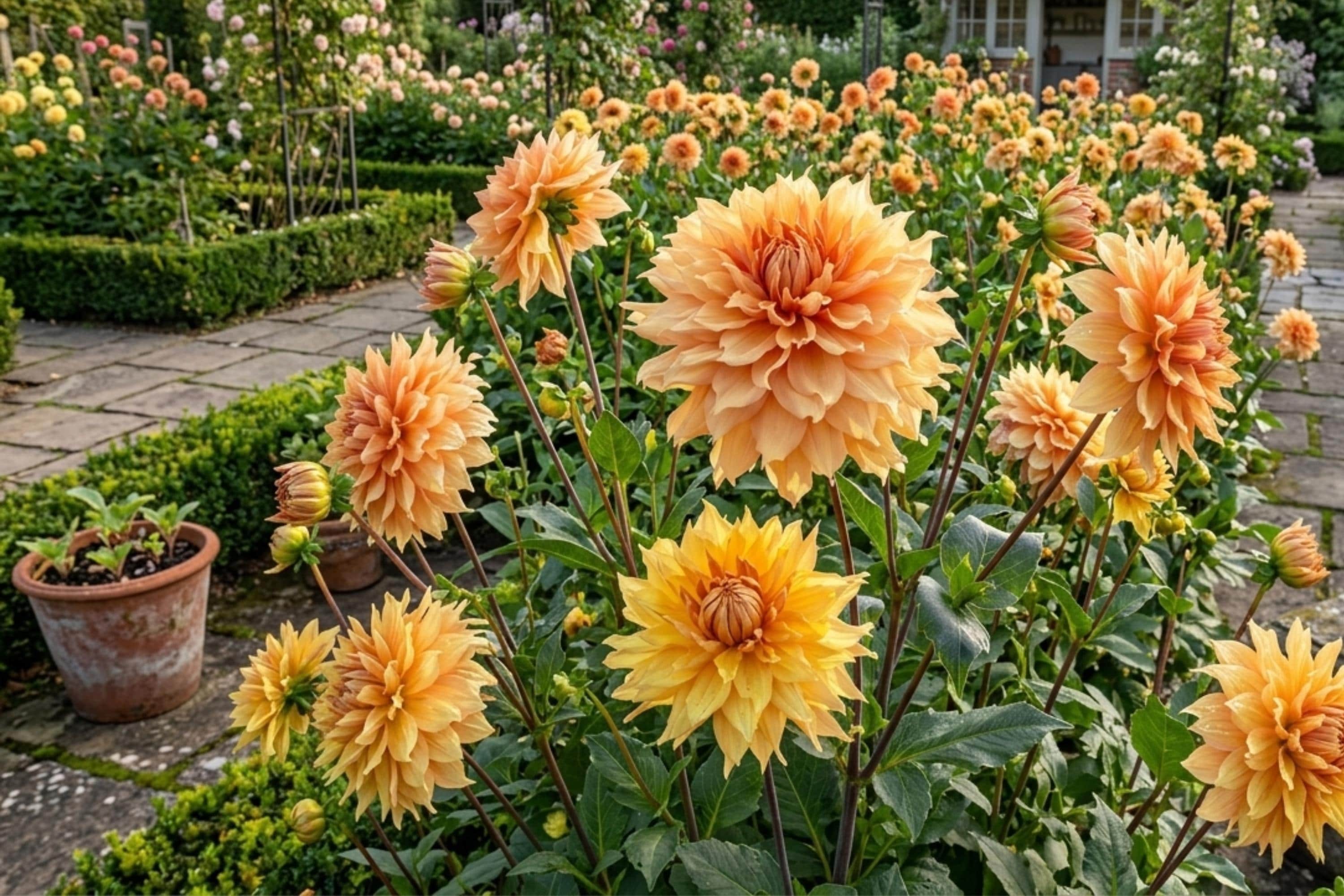 Dinnerplate Dahlia Bulb Tuber Clump - Hamari Gold - Golden Honey Flower - Dahlia variabilis