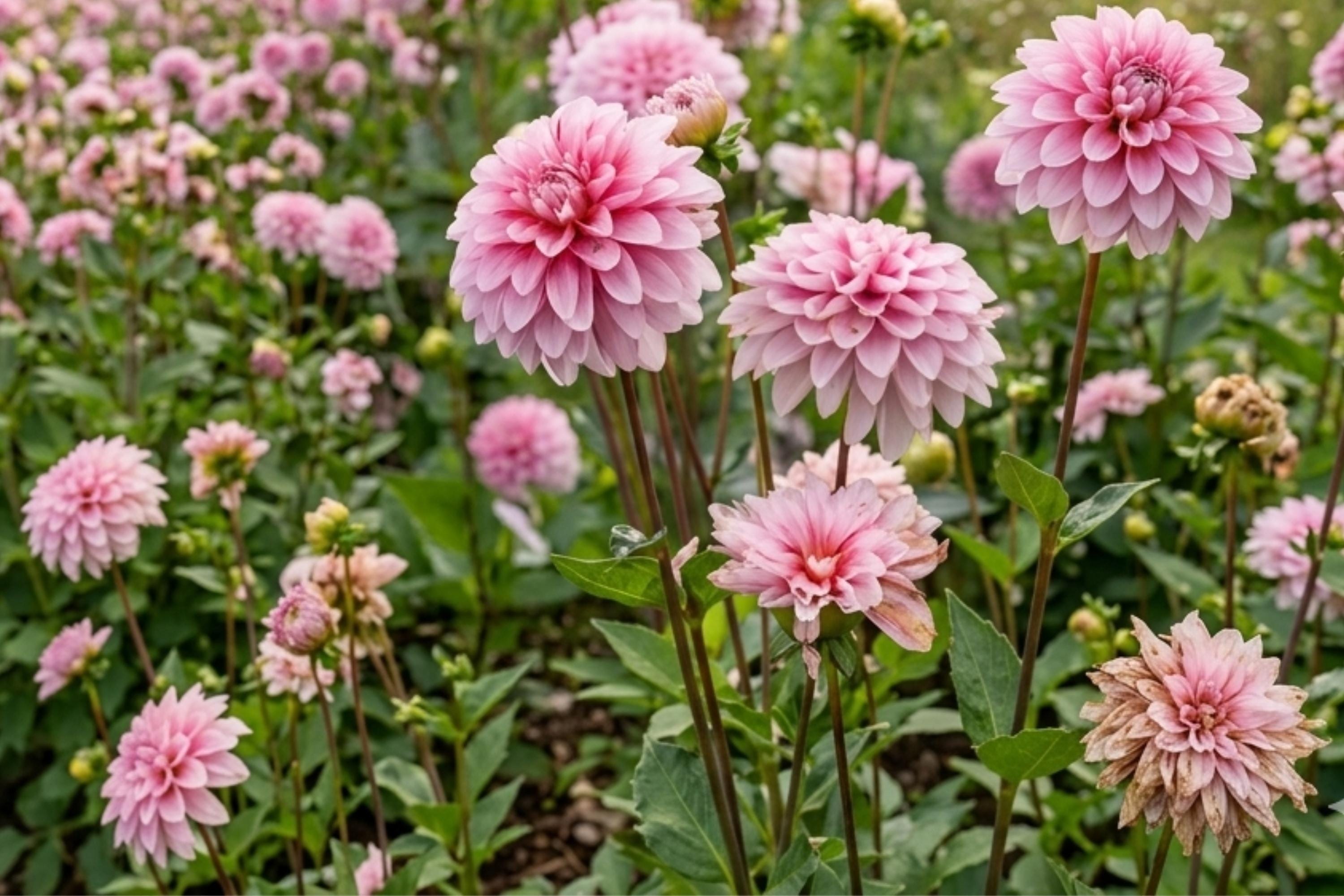 Decorative Dahlia Bulb Clump - Strawberry Cream - Perennial Flowering Tubers - Dahlia pinnata for Gardens, Borders, Containers