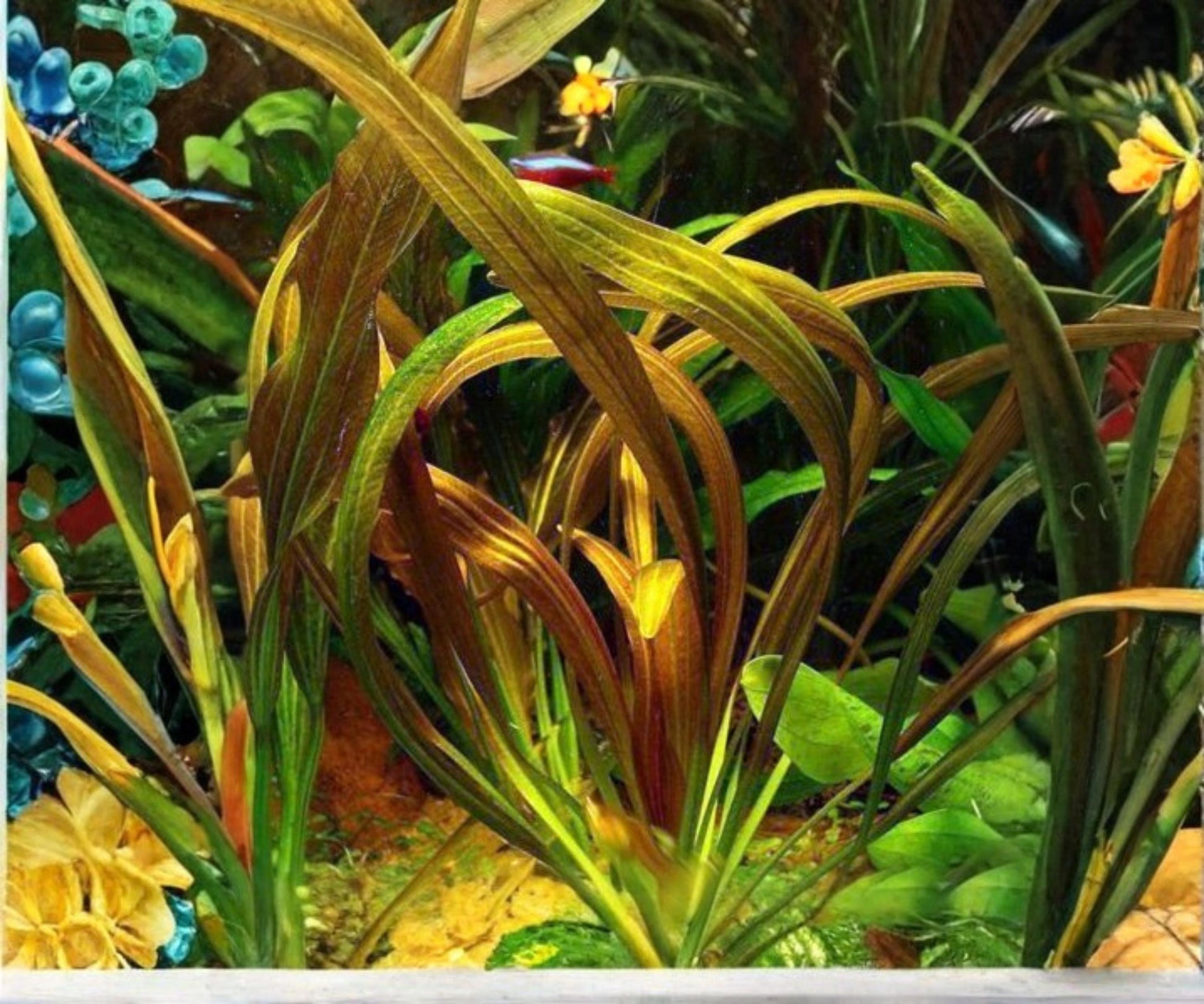 Live Aquarium Plant, Red Rubin Amazon Sword, Echinodorus Rubin, Freshwater Background Plant, Hardy, Beginner-Friendly