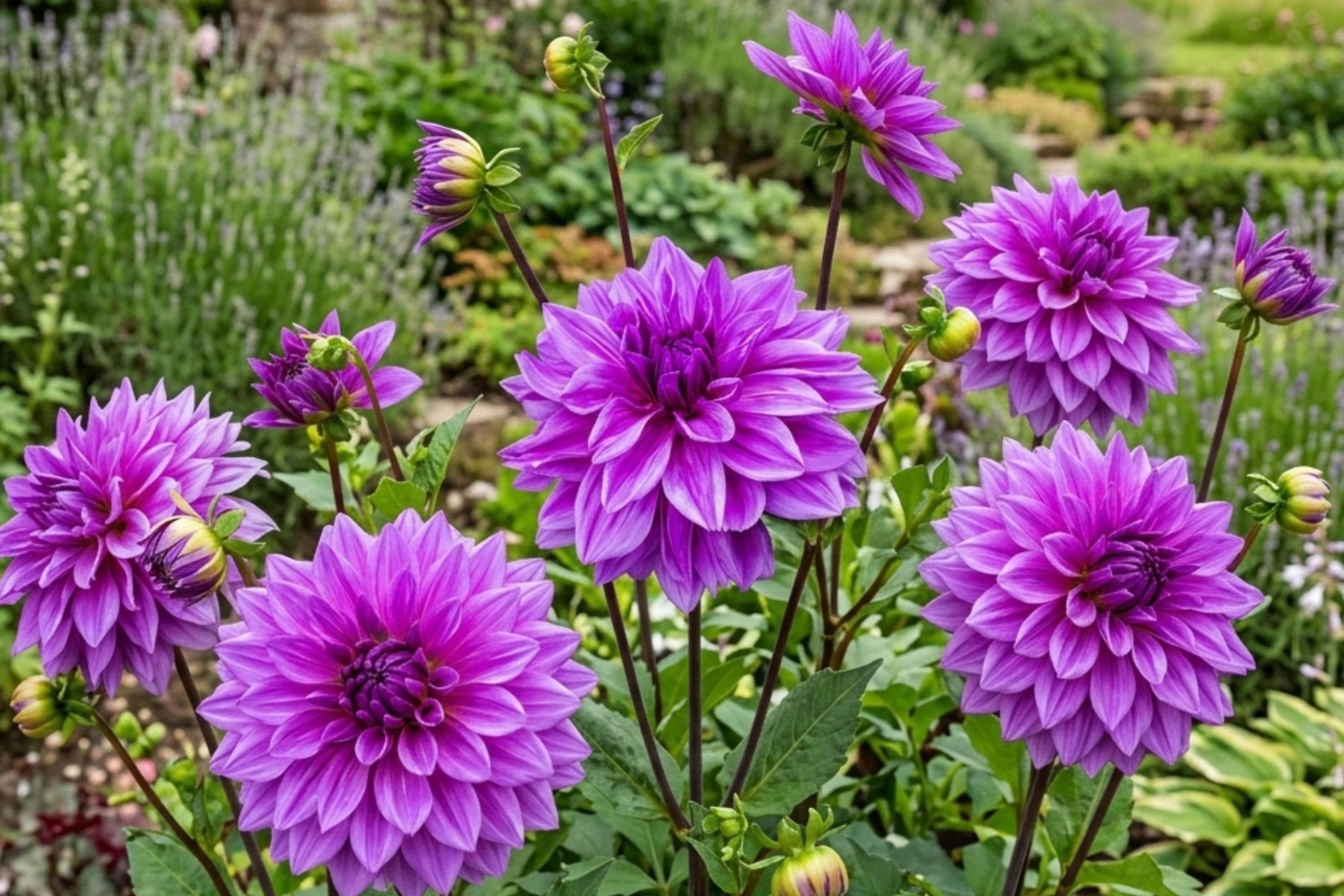 Giant Dinner Plate Dahlia Bulbs – Lilac Time Tuber Clumps, Dahlia pinnata, Large Flowering, Full Sun, Cut Flower, Garden Plant
