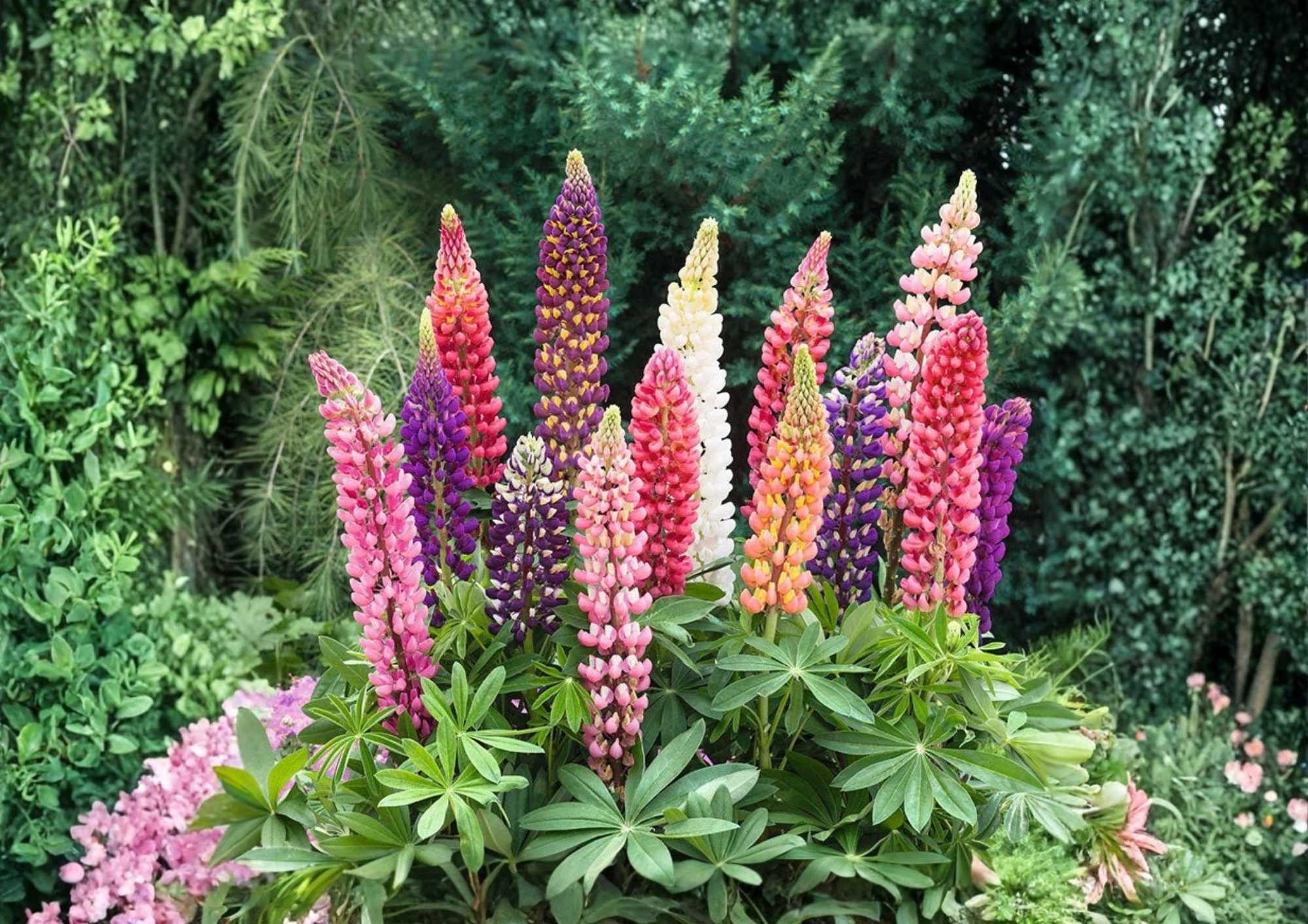 Russell Lupine Seeds 50+ Pack Mixed Colors Perennial Flower Seeds for Garden Planting, Tall Colorful Spikes, Bee & Butterfly Pollinator Plant