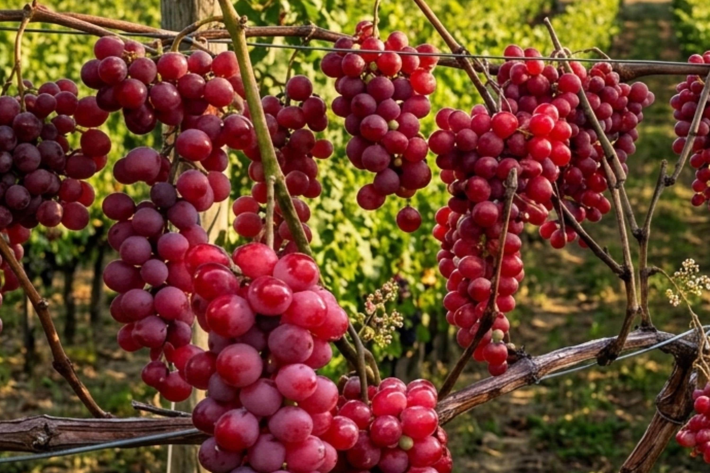 Ruby Red Seedless Grape Plant - 1-2 Year Old Vitis vinifera, Ready to Plant, Fruit-Bearing, Pruned for Easy Growth