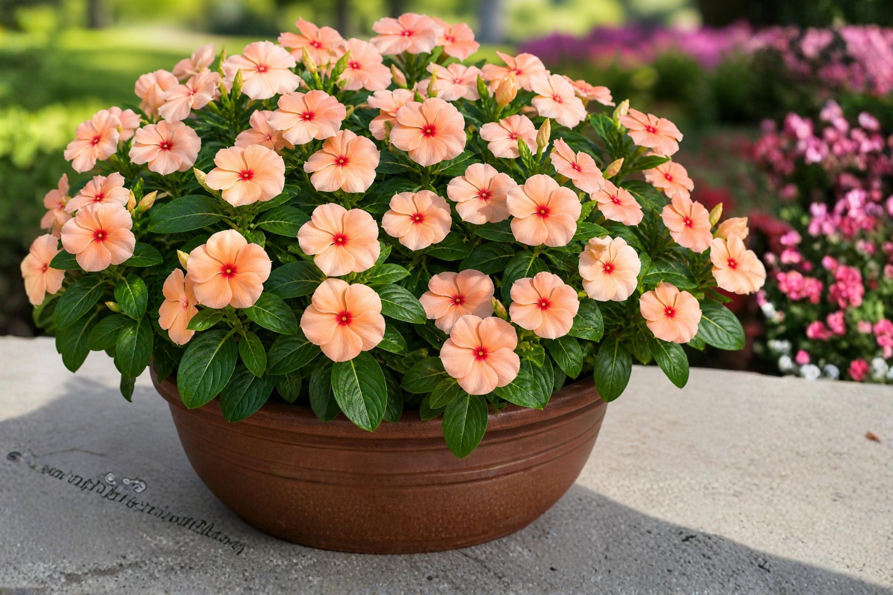 Apricot Vinca Seeds | Pacifica XP Series | Heat-Tolerant Annual with Apricot Blooms | Catharanthus roseus Pelleted Seeds