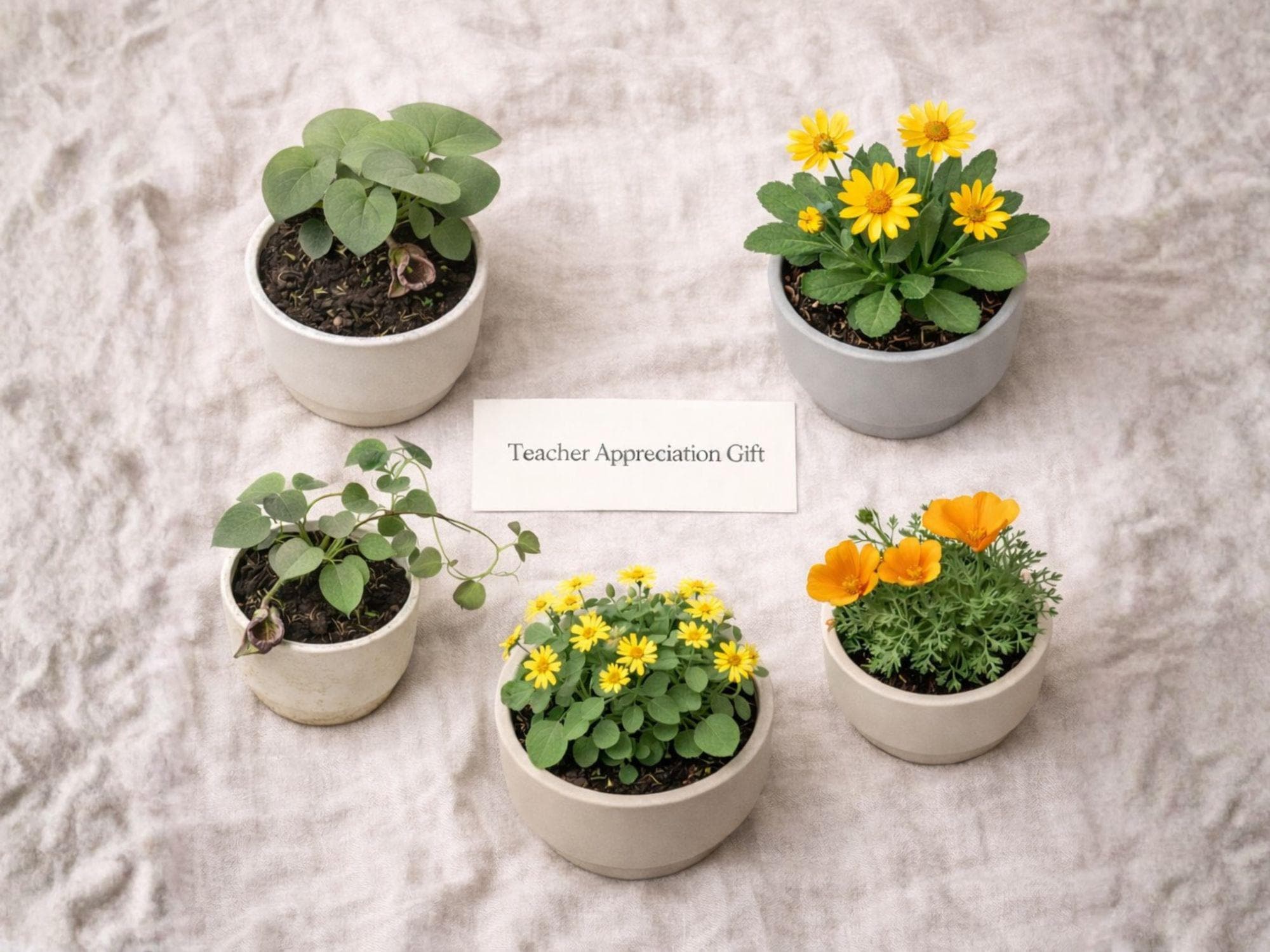 Teacher Appreciation Seed Bundle – Heirloom Non-GMO Garden Set with Wild Ginger, Meadow Arnica, Poppy, Climbing Vine, Golden Ragwort