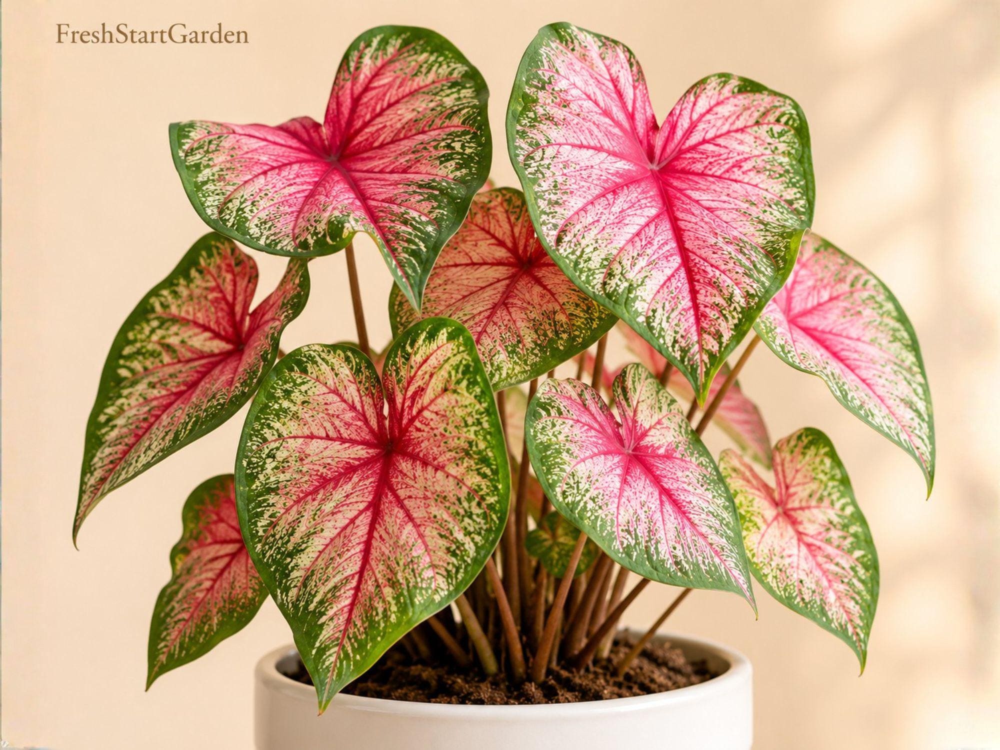 Caladium Buck Bulbs – Tropical Foliage Plant for Shade Gardens, Containers & Landscape Beds – Caladium bicolor