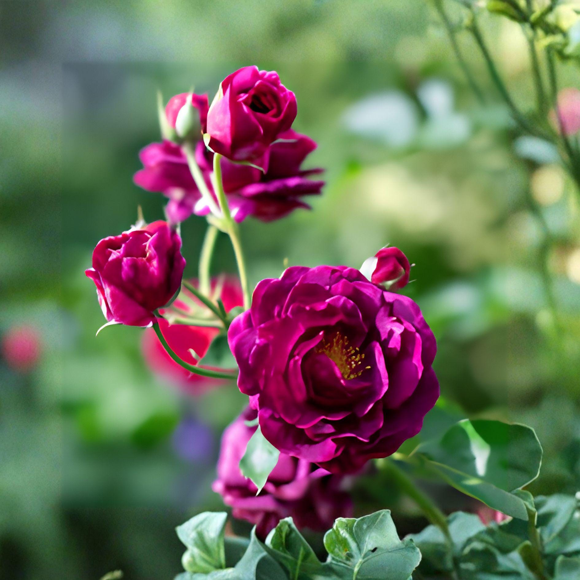 Burgundy Iceberg Rose Cuttings – Unrooted Live 6" Red Flowering Shrub Rosa spp.