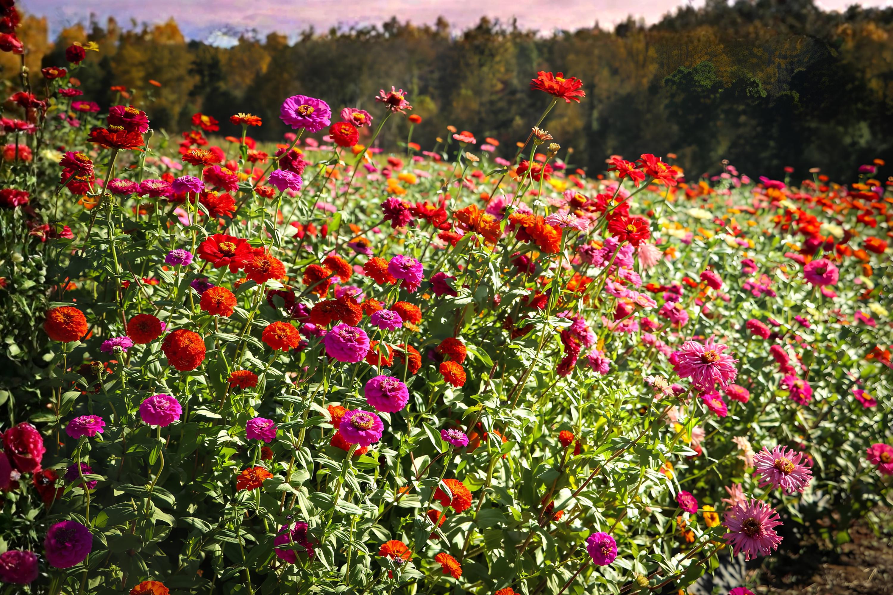 California Giants Zinnia Seeds (50) | Tall Bright Colorful Heirloom Zinnia Mix | Zinnia elegans Flower Seeds