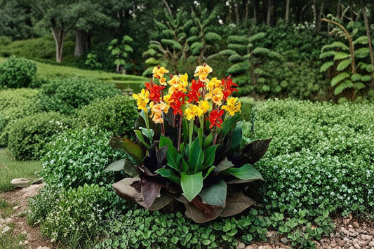 Mixed Canna Lily Bulb – Canna indica Flowering Plant for Garden Beds & Containers, Full Sun, Colorful Blooms