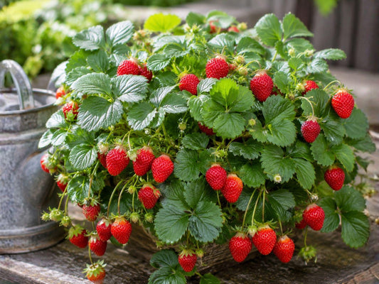 Jewel Strawberry Bare Root Plants – Fragaria × ananassa Edible Garden Fruit, Perennial, Compact, Red Berries