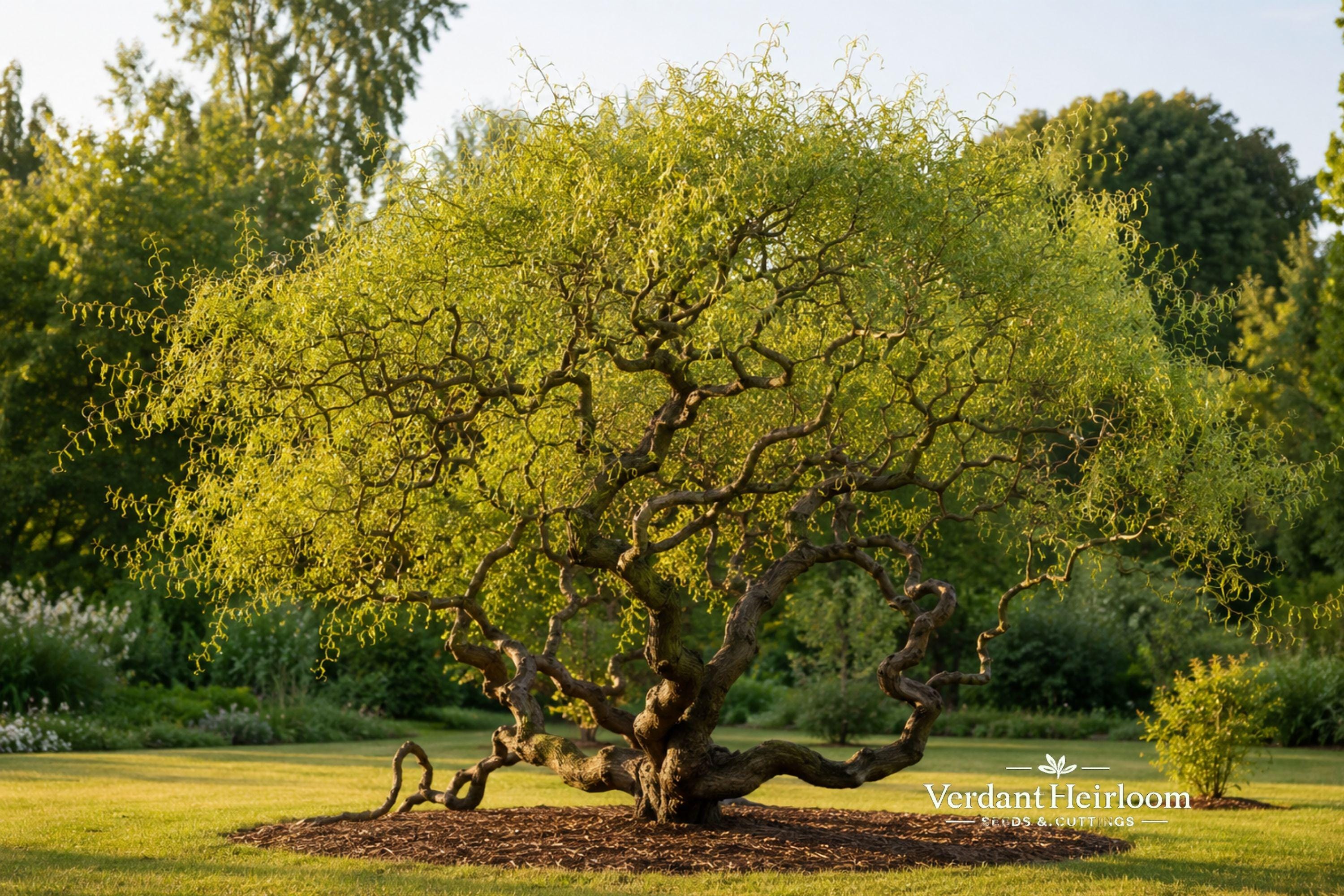 Corkscrew Willow Unrooted Tree Cuttings – Salix matsudana – Ornamental Twisting Branches for Landscape Gardening