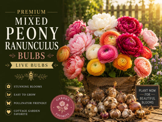 Mixed Ranunculus Bulbs – Large Peony-Flowering Plants for Spring Garden Beds – Ranunculus asiaticus, Colorful Blooms