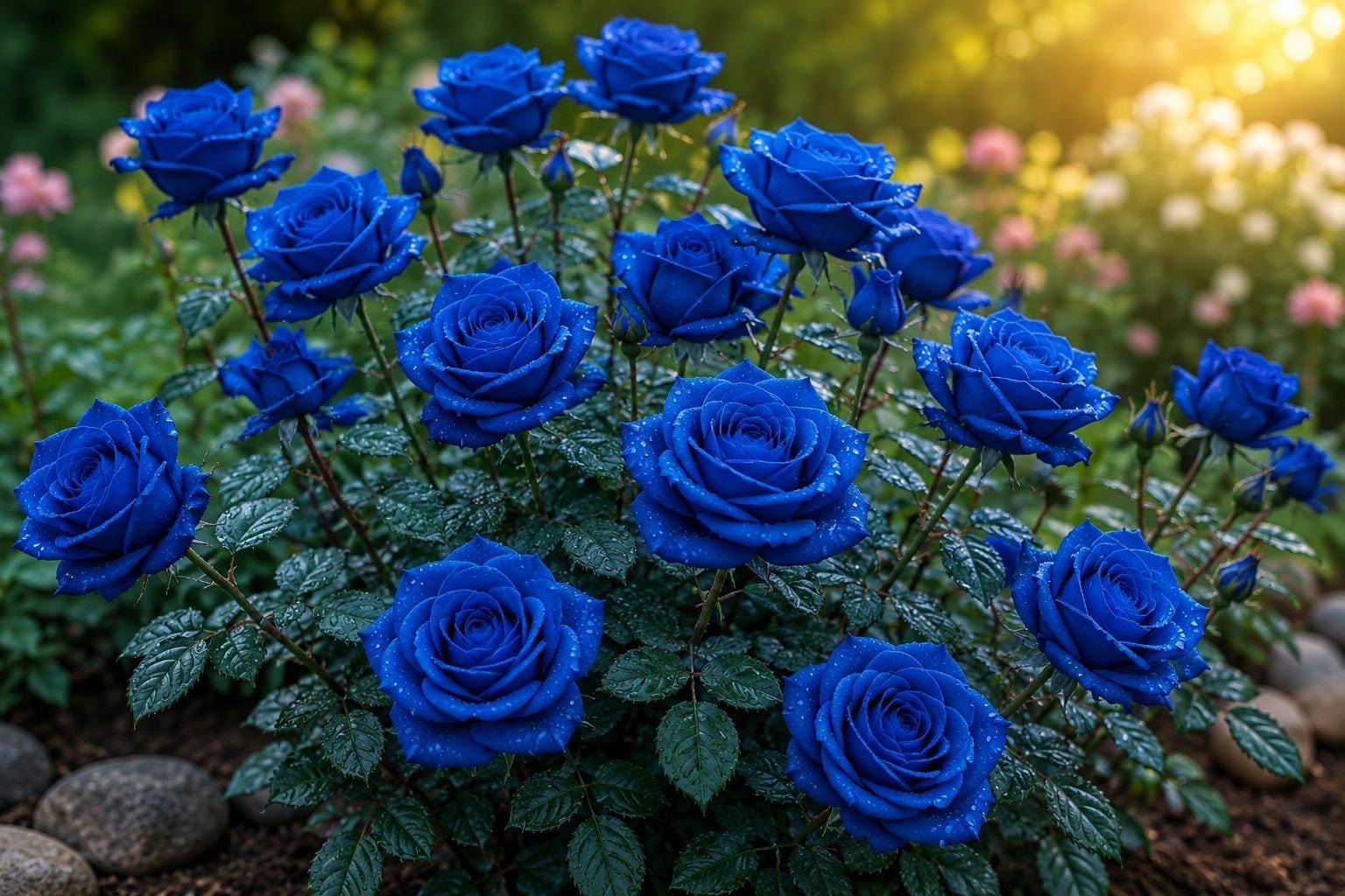 Blue Rose Seeds - 20 Pack, Rosa spp., Rare and Striking Blue Blooms for Garden, Floral Arrangements, Pollinator Attractant
