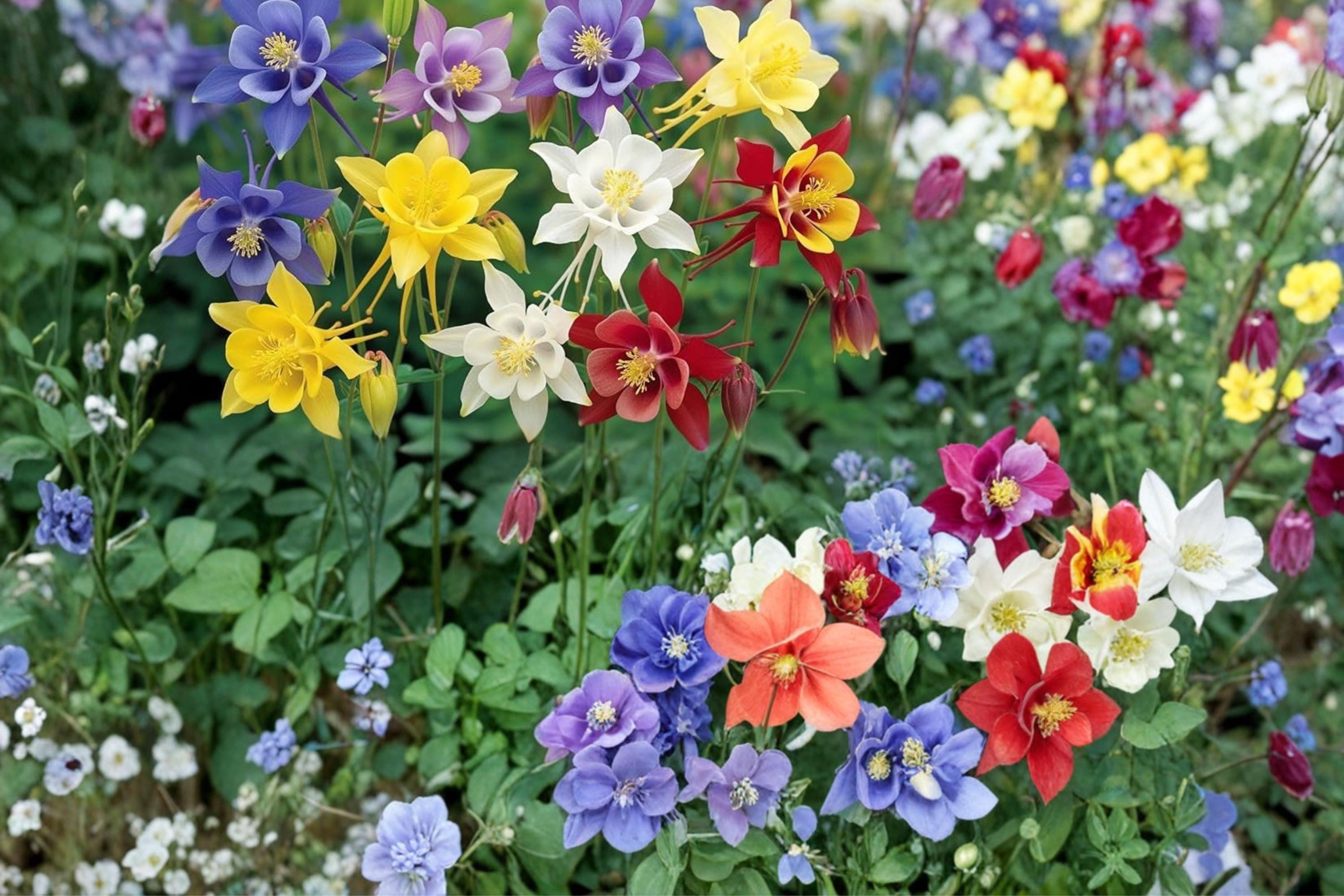 Multicolor Columbine Seeds – Aquilegia spp. – Perennial Flowering Plant for Garden Beds and Borders