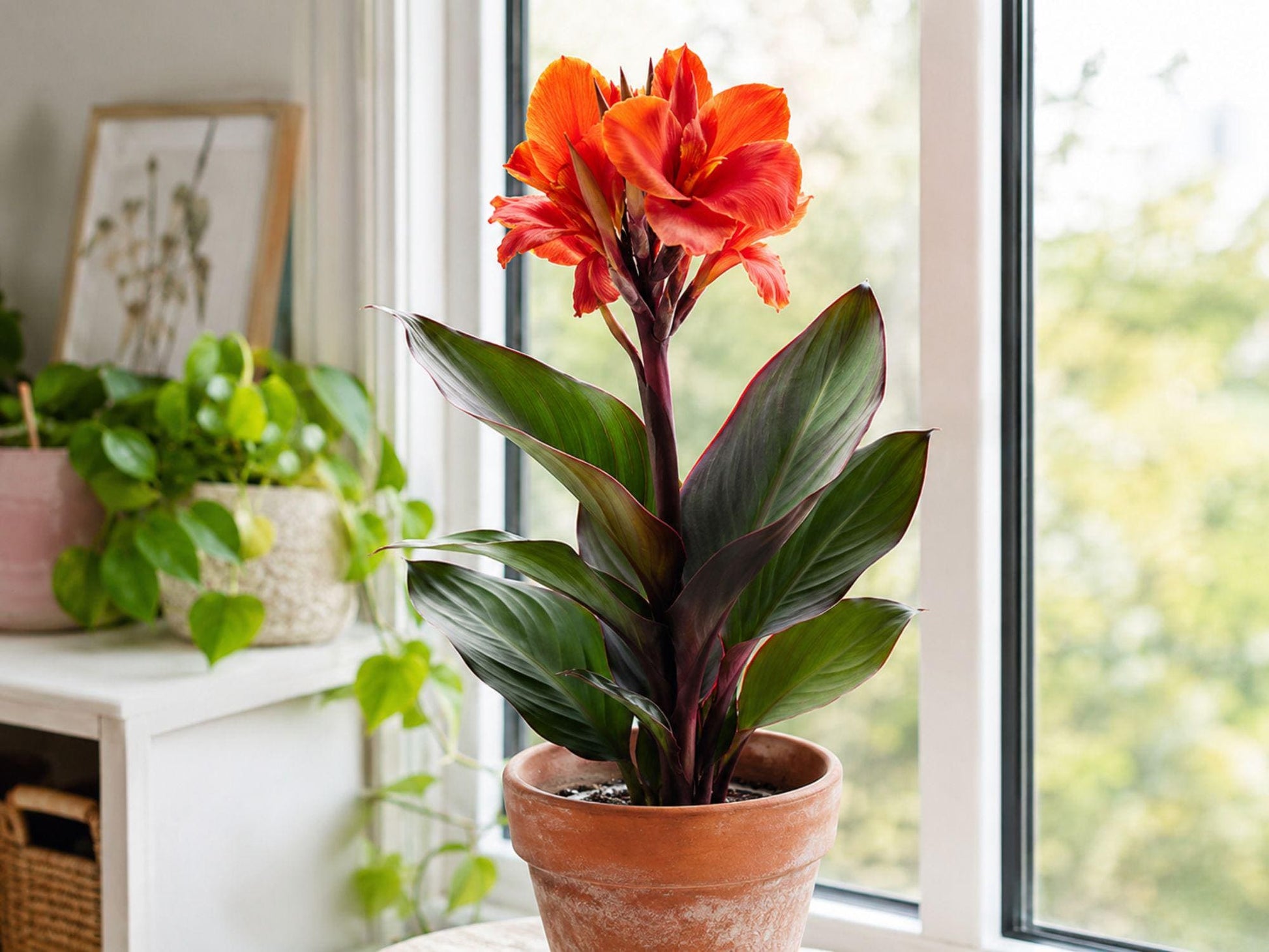 Lucifer Canna Lily Bulbs – Tropical Summer Flowering Plant with Red Blooms – Canna indica Perennial for Garden Beds & Containers