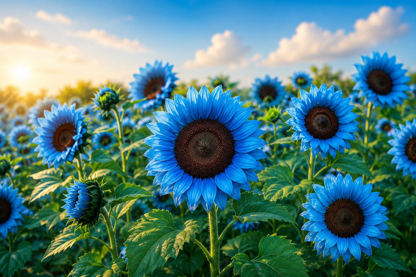 Midnight Oil Blue Sunflower Seeds - 50 Pack, Rare Bonsai Black Hybrid, Helianthus annuus, Blue Petals, Container Gardening