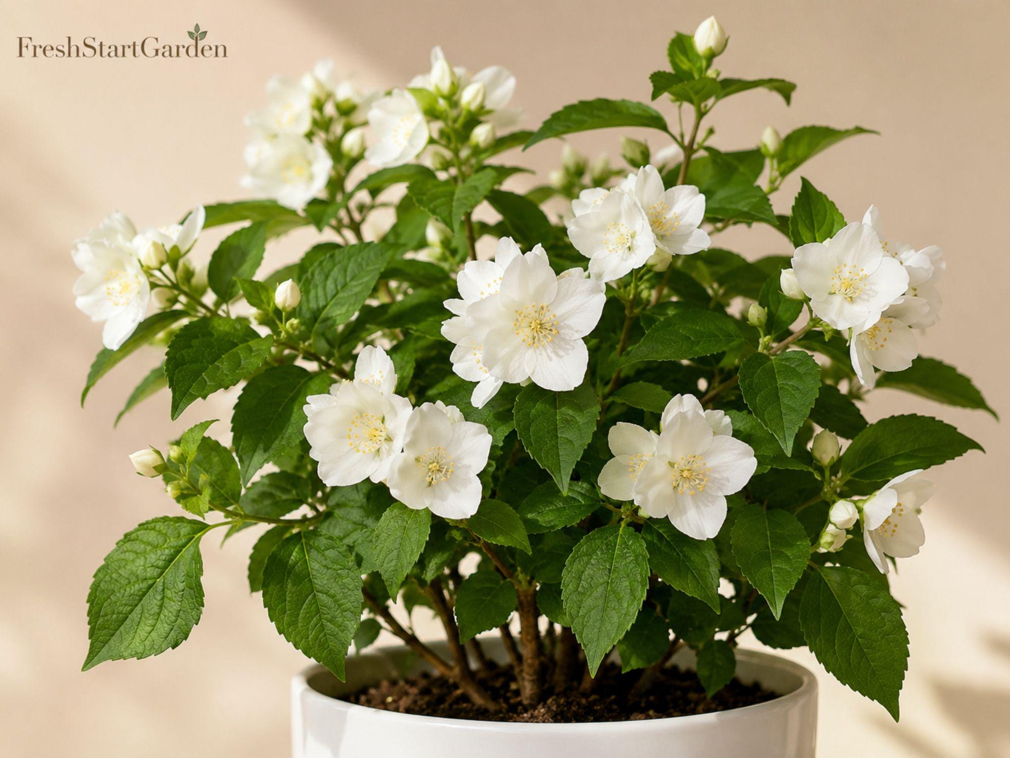 Sweet Mock Orange Bare Root Shrub 12-24in Fragrant White Blooms Philadelphus coronarius Garden Plant