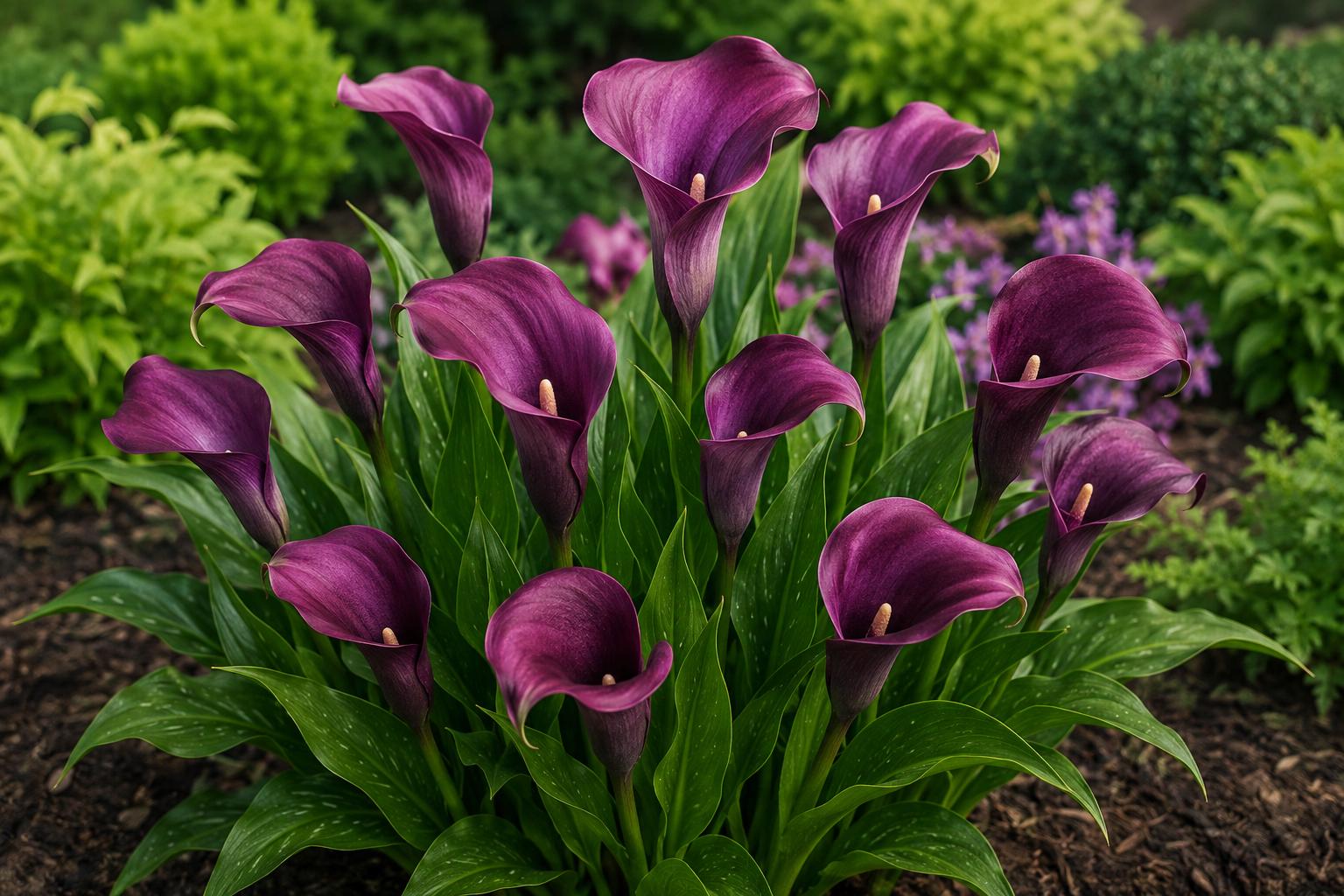 Calla Lily Bulbs Purple Sensation Live Flower Plant Zantedeschia spp. Bold Purple Color for Gardens & Containers