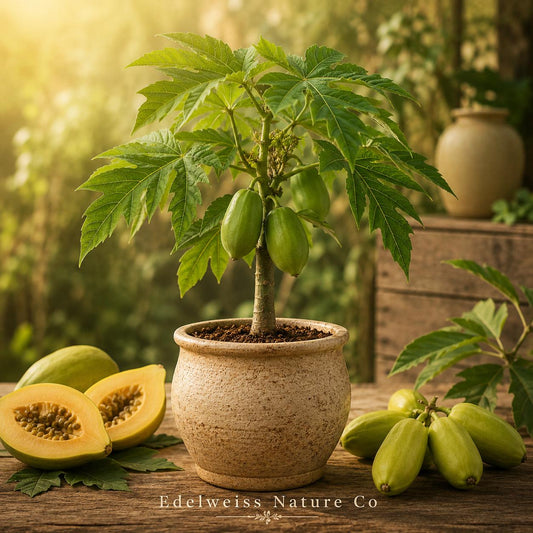 Mountain Papaya Babaco Starter Plug | Vasconcellea heilbornii | Heirloom Tropical Fruit Plant | Seedless, Elongated Fruit