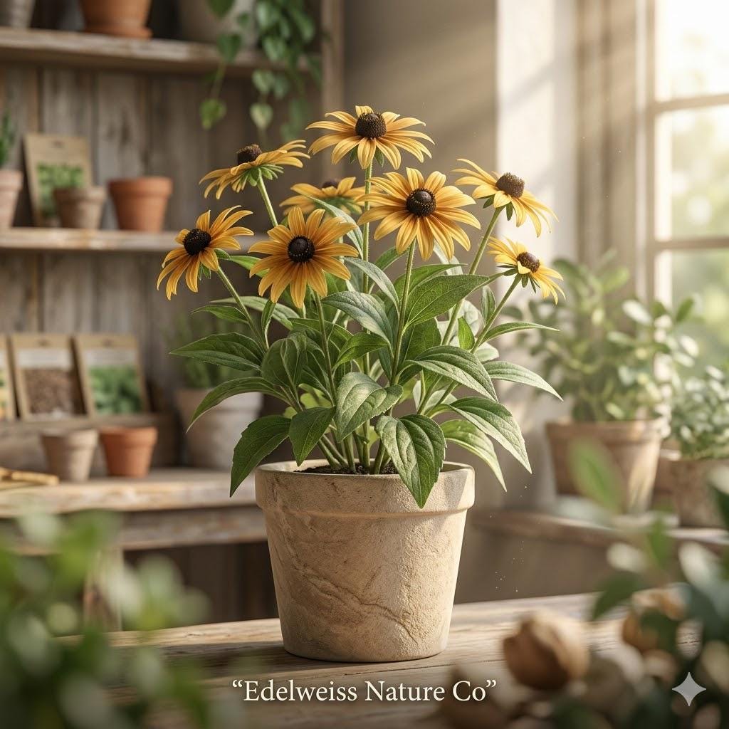 Black Eyed Susan Bare Root Plants | Rudbeckia hirta Wildflower Perennial | Pollinator-Friendly Yellow Flowers for Gardens